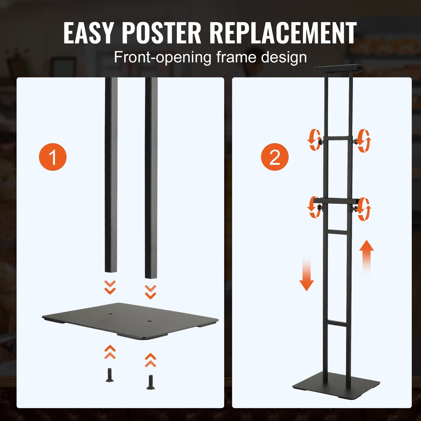 VEVOR Poster Stand, Adjustable Height Up to 75", Double-Sided Heavy Duty Pedestal Sign Holder,-$25