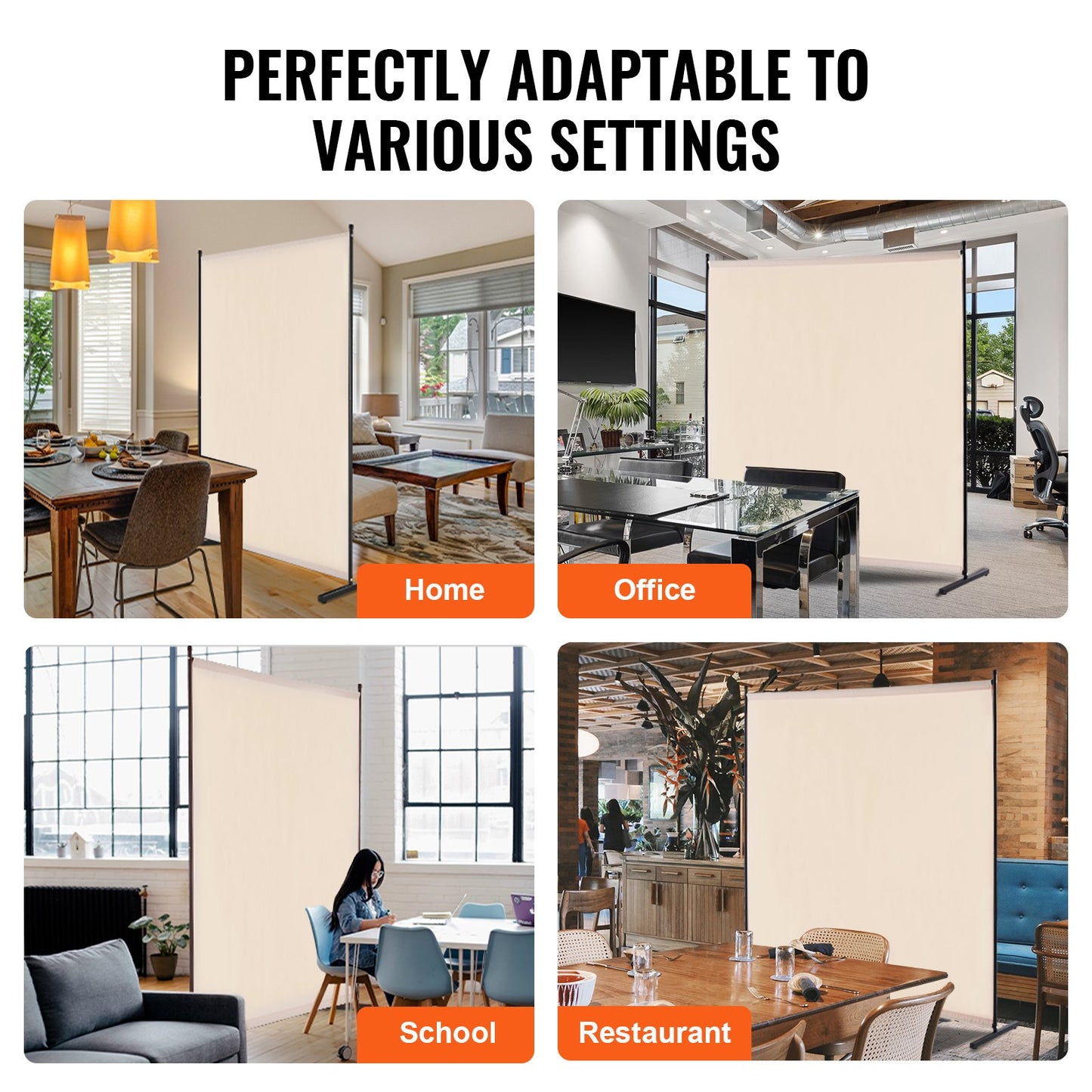 VEVOR Room Divider, Single Panel Room Divider, 6FT Privacy Screen Indoor, Partition Divider,-$30
