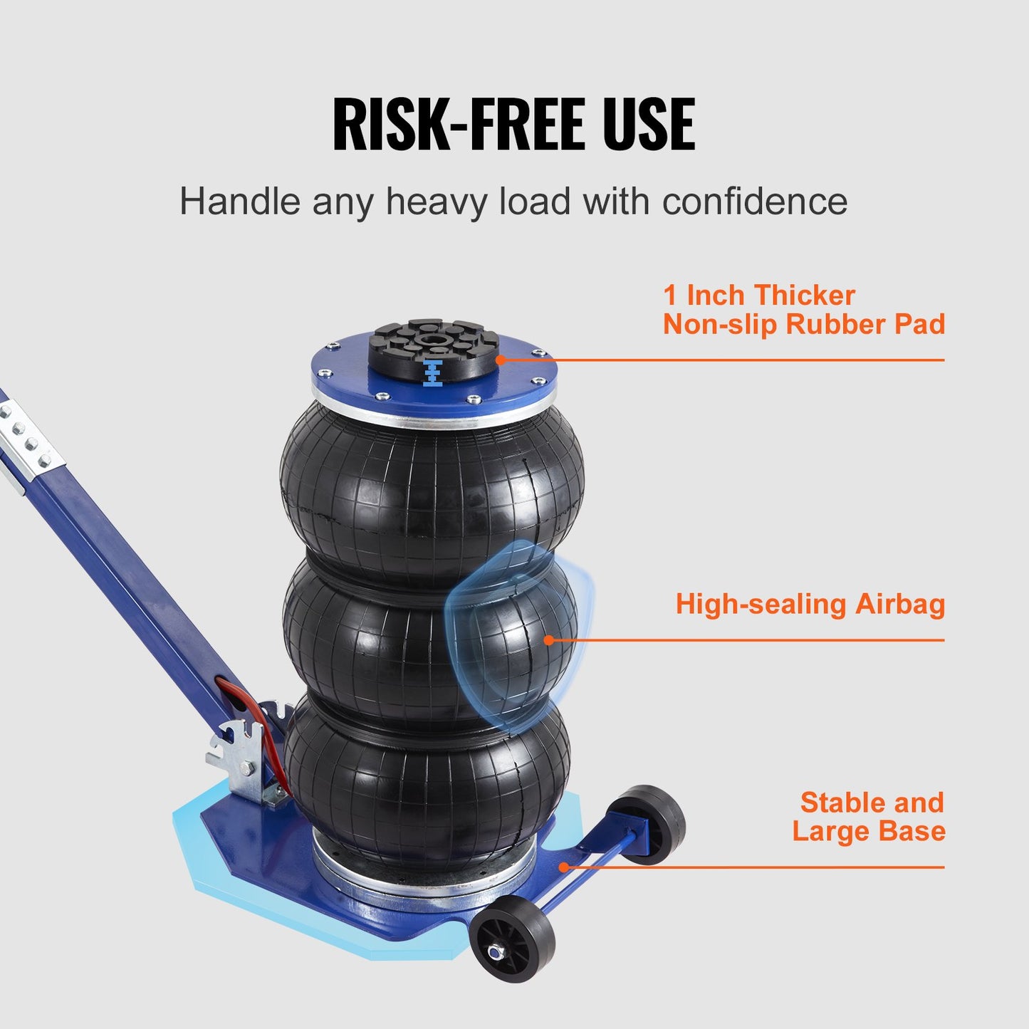 VEVOR Air Jack, 3 Ton/6600 lbs Triple Bag Air Jack, Airbag Jack with Six Steel Pipes, Lift up to 17.7",-$85