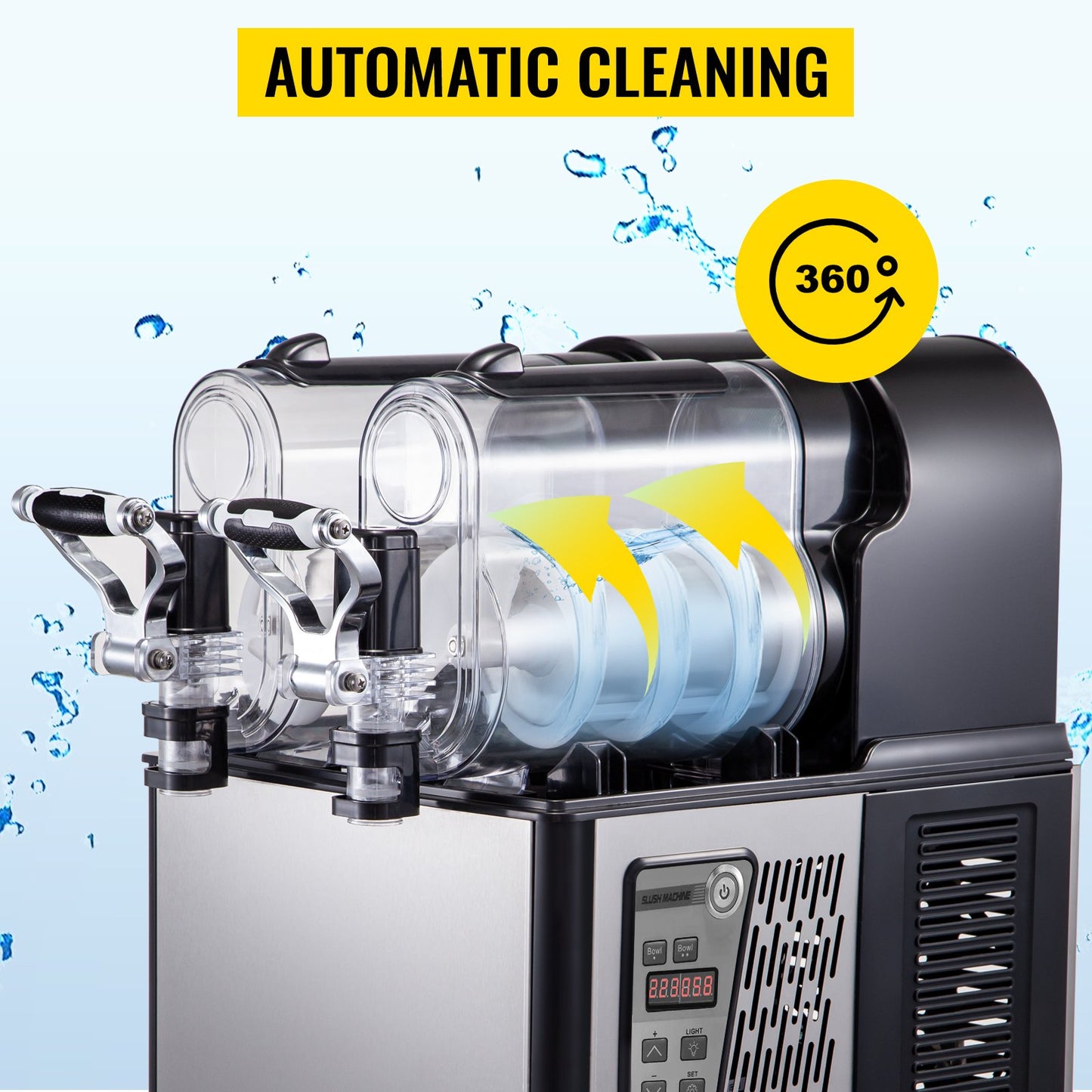 VEVOR Commercial Slushy Machine, 3Lx2 Double Tank Frozen Drink Machine, 24 Cups,-$600