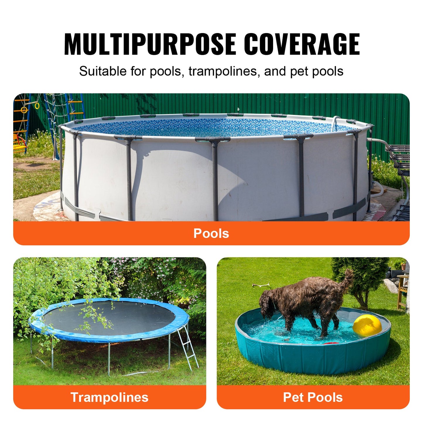 VEVOR 15 Ft Round Pool Cover, Solar Covers for Above Ground Pools, Safety Pool Cover with Drawstring Design,-$55