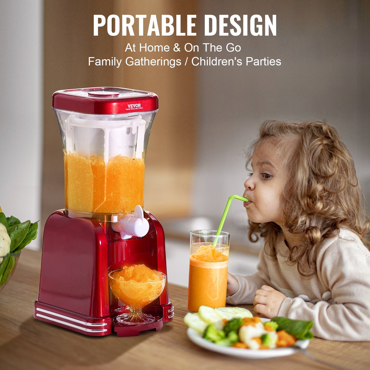 VEVOR Slushy Machine for Home, 32oz Tank Home-use Margarita Machine, Smoothie Frozen Drink Maker,-$55