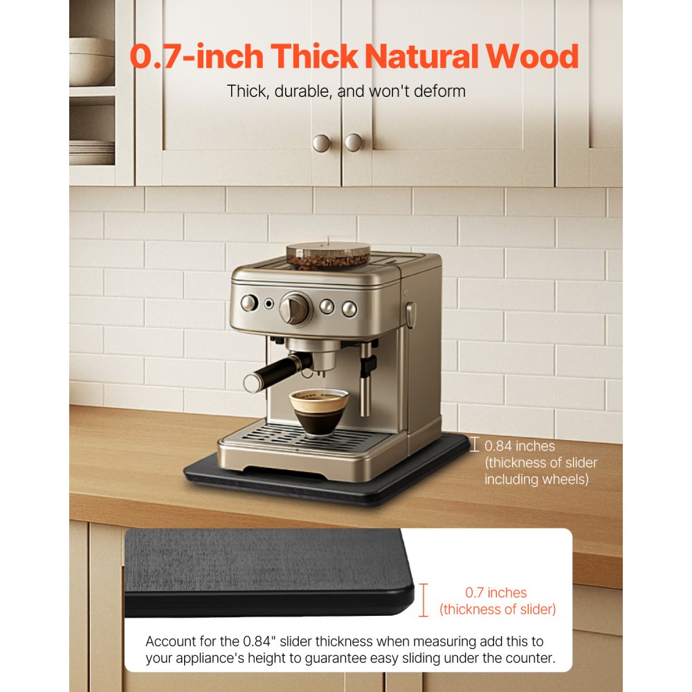 VEVOR Appliance Slider, Small 10.5 x 13-inch, Rolling Sliding Tray with Silent Rubber Wheels,-$20
