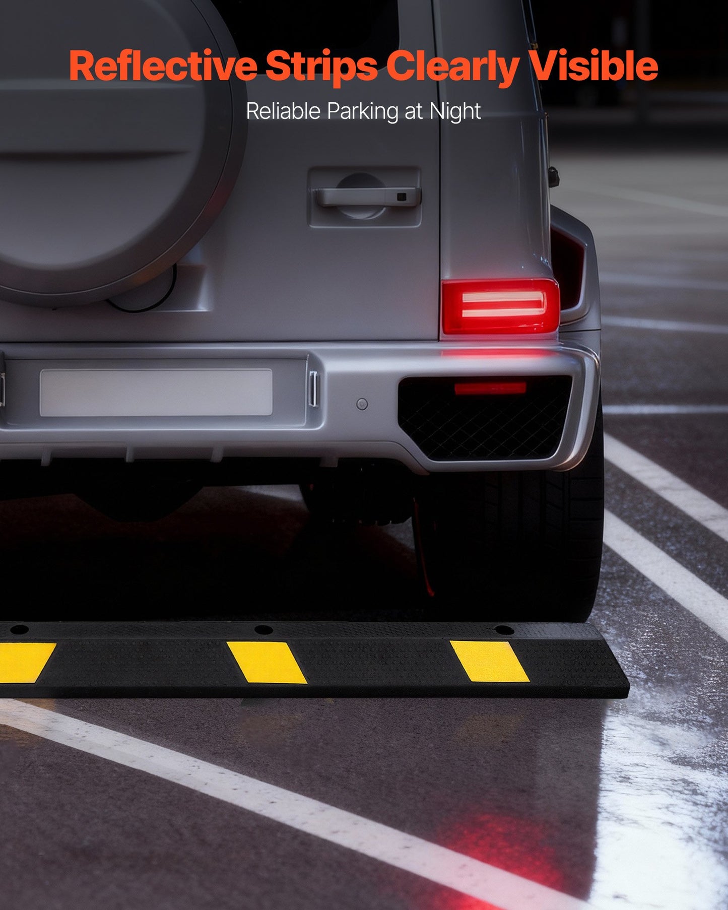 VEVOR Parking Stopper, 72 Inch Heavy Duty Parking Aid for Garage, Rubber Curb Garage Floor Stopper,-$50