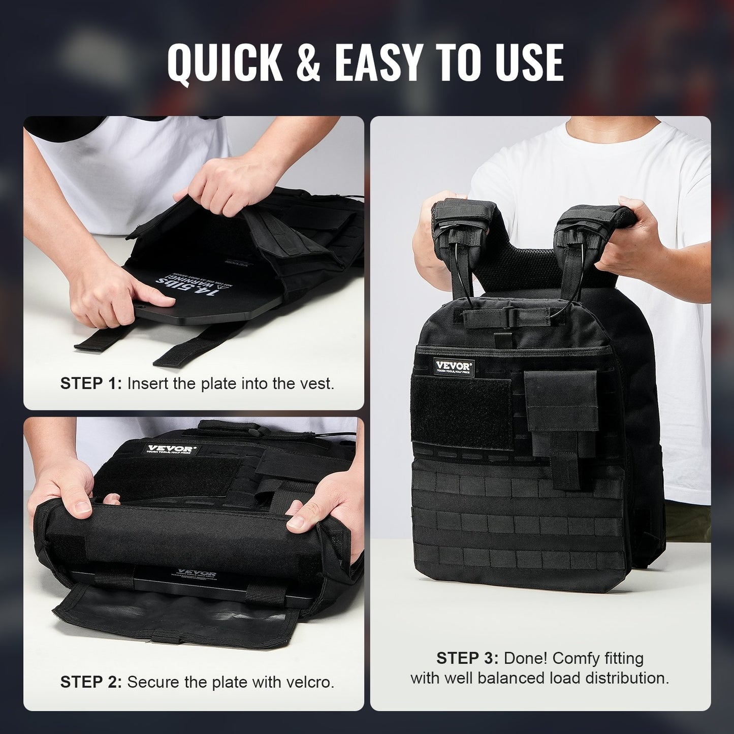 VEVOR Weight Vest Plates, 14.5 LB Pairs, Premium Steel Weighted plates,-$45