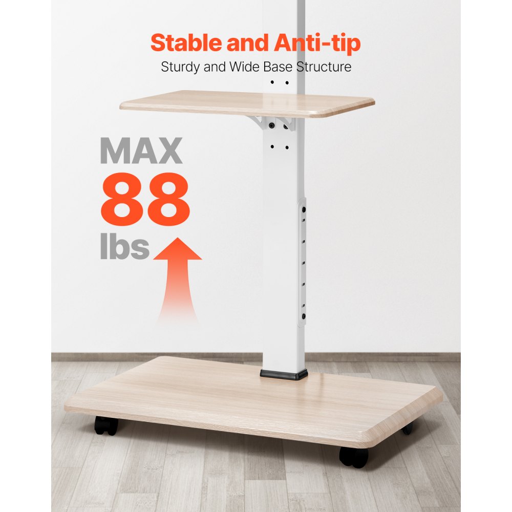 VEVOR Rolling TV Stand, Mobile TV Cart for 32-70 Inch Screens, 25° Left-Right Rotation,-$65