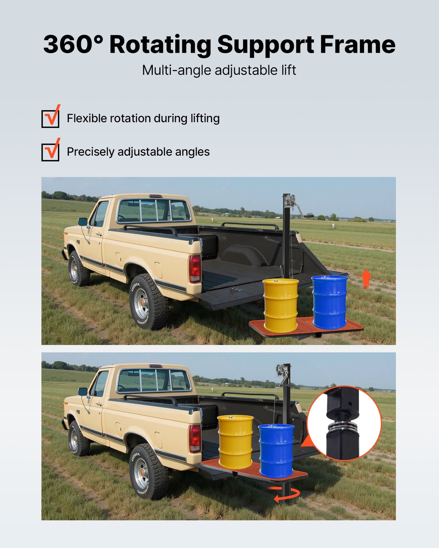 VEVOR Hitch Deer Hoist with Lifting System Platform, 300 lbs Load Capacity, Game Hoist Winch Lift,-$110