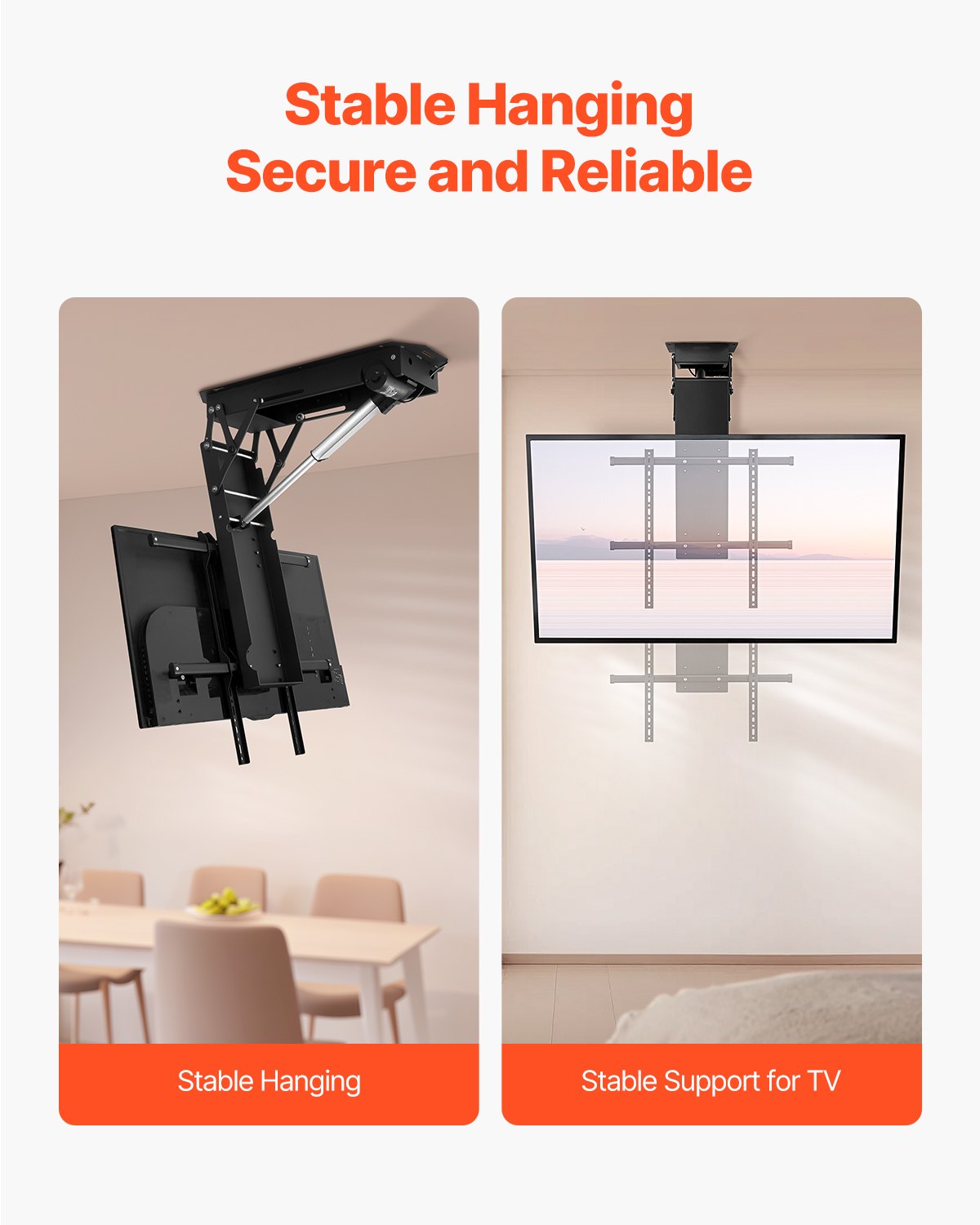 VEVOR Motorized Ceiling TV Mount, TV Wall Mount for 32 to 70 Inch TV, Electric Adj Ceiling TV Mount,-$160