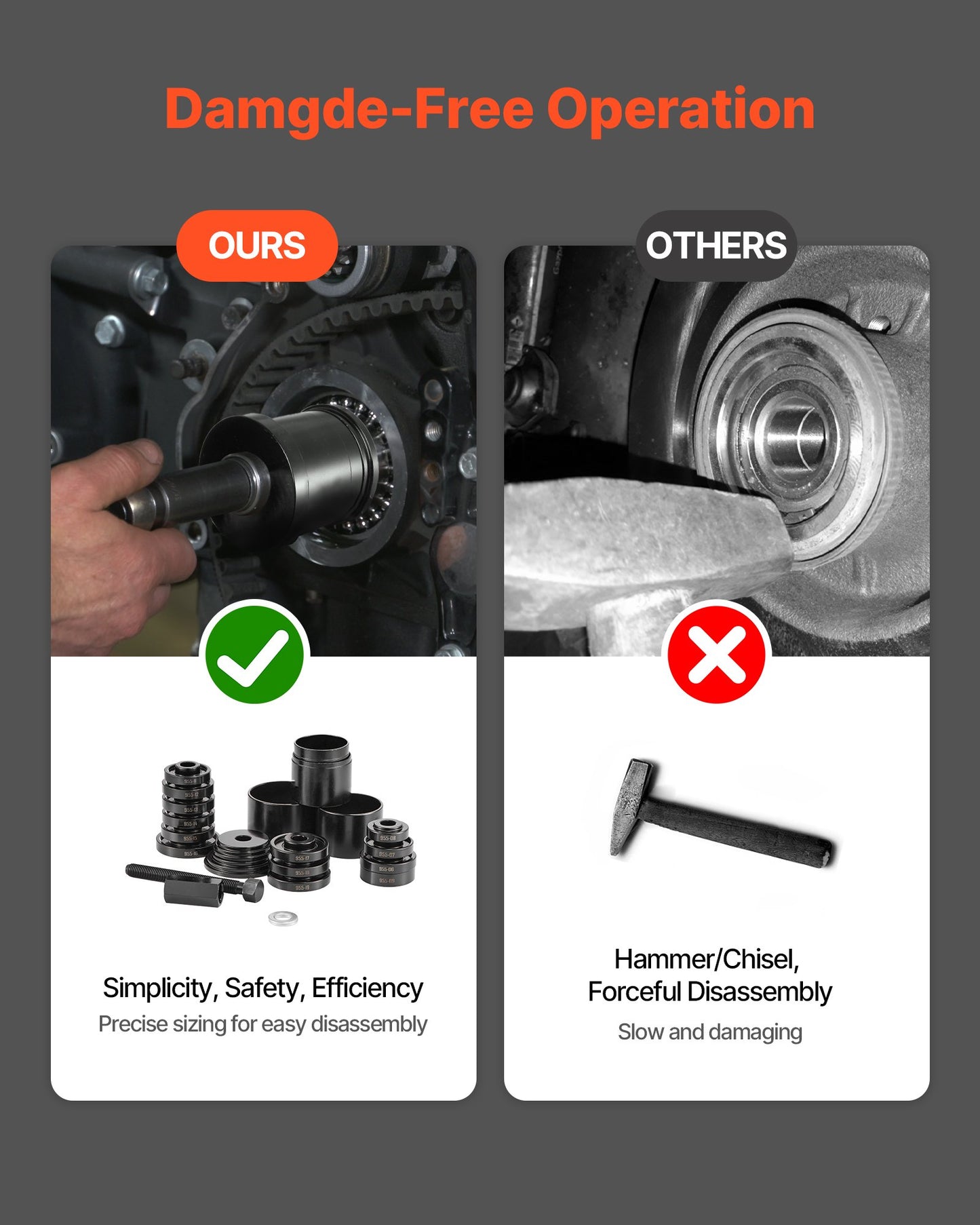 VEVOR Wheel Bearing Press Kit, 23 PCS FWD Bearing Puller Tools, for Front Wheel Drive Bearing,-$50