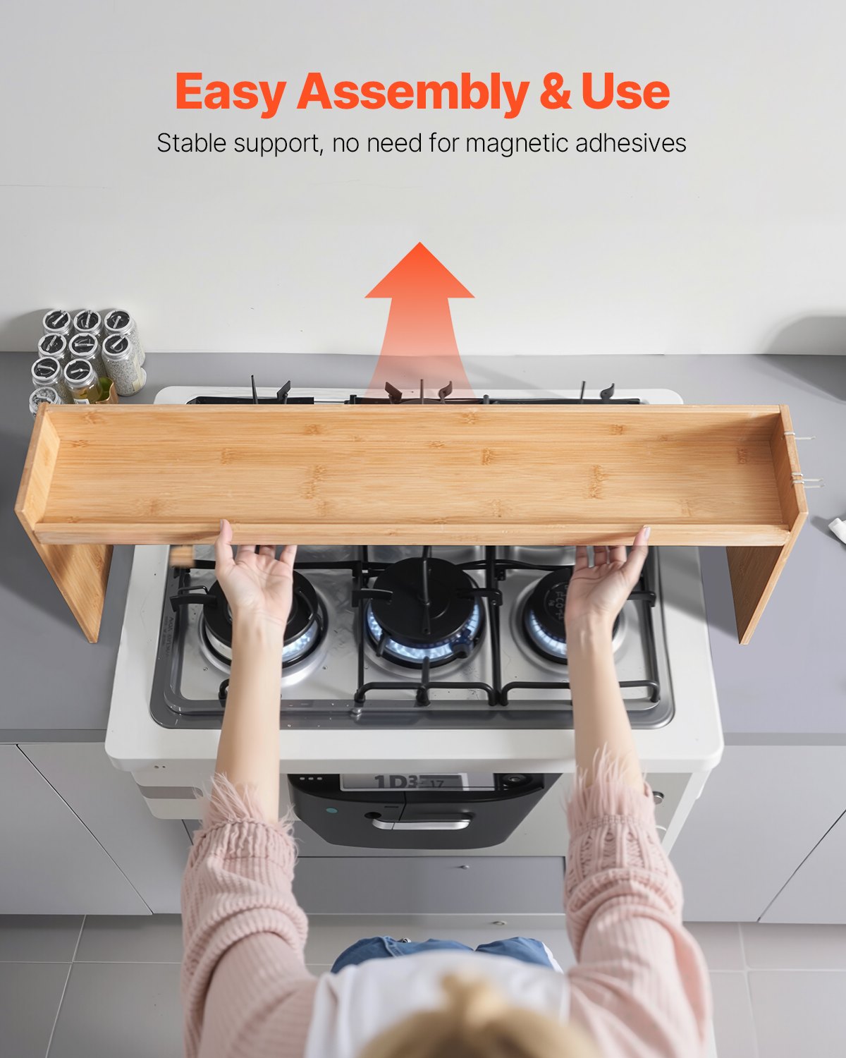 VEVOR Over the Stove Shelf, Over Stove Spice Shelf for Kitchen Stove Top, Seasoning Shelves,-$20