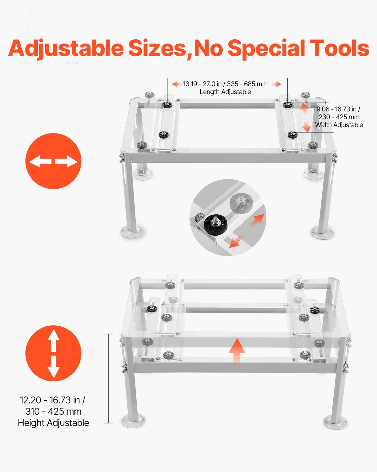VEVOR Mini Split Ground Stand, Adjustable Anti-Vibration Mini Split Stand for 9000-24000 BTU,-$45