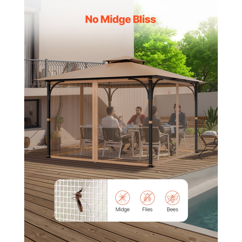 VEVOR Gazebo Netting Replacement, Fit Most 10 x 10 x 7 FT Gazebo Curtain,(Netting Only),-$40