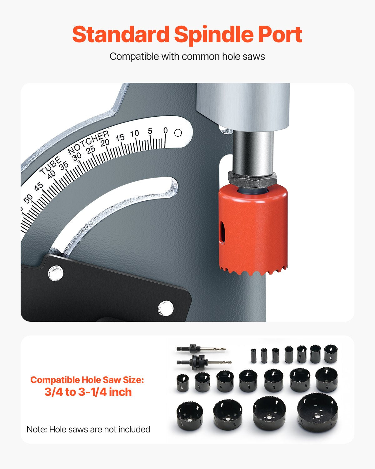VEVOR Pipe Notcher, Tubing Notcher for 1/2 to 2-inch Pipes, Pipe & Tube Notcher with 0 to 60° Adj,-$45