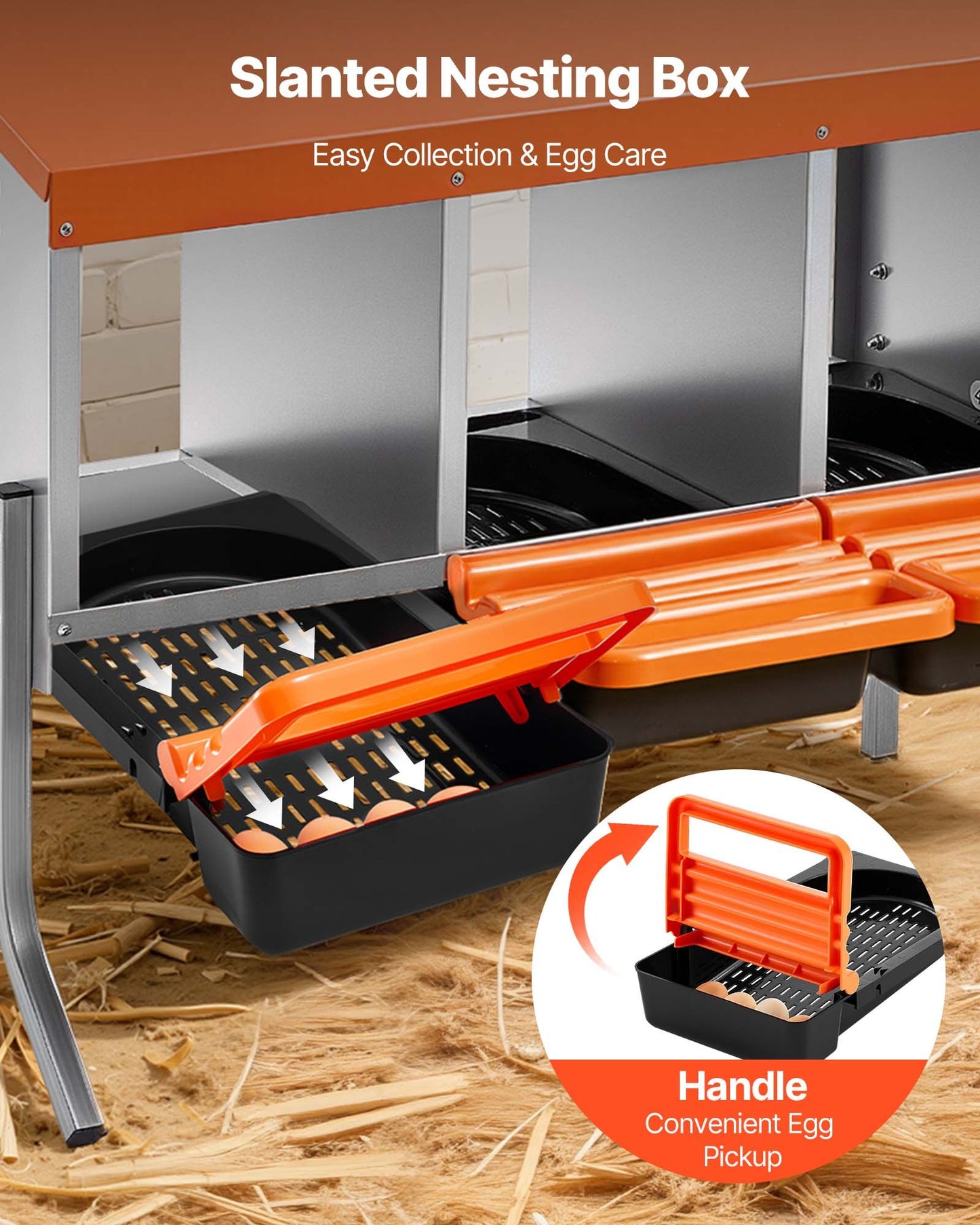 VEVOR Chicken Nesting Boxes, 3 Compartments, with Support Legs, Easy Egg Collection,-$70