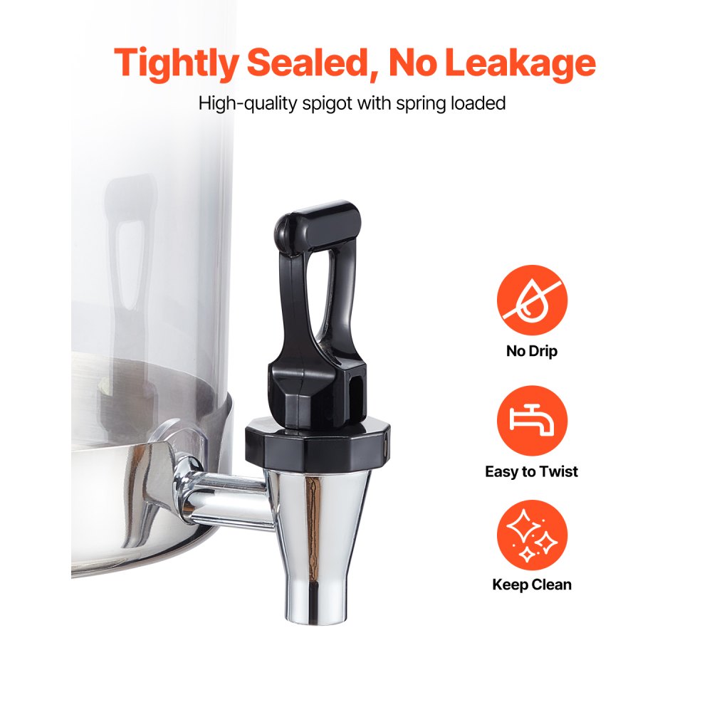 VEVOR Beverage Dispenser, 2.1 Gallon x 2 Drink Dispenser for Parties, Stainless Steel + Dispensers,-$75