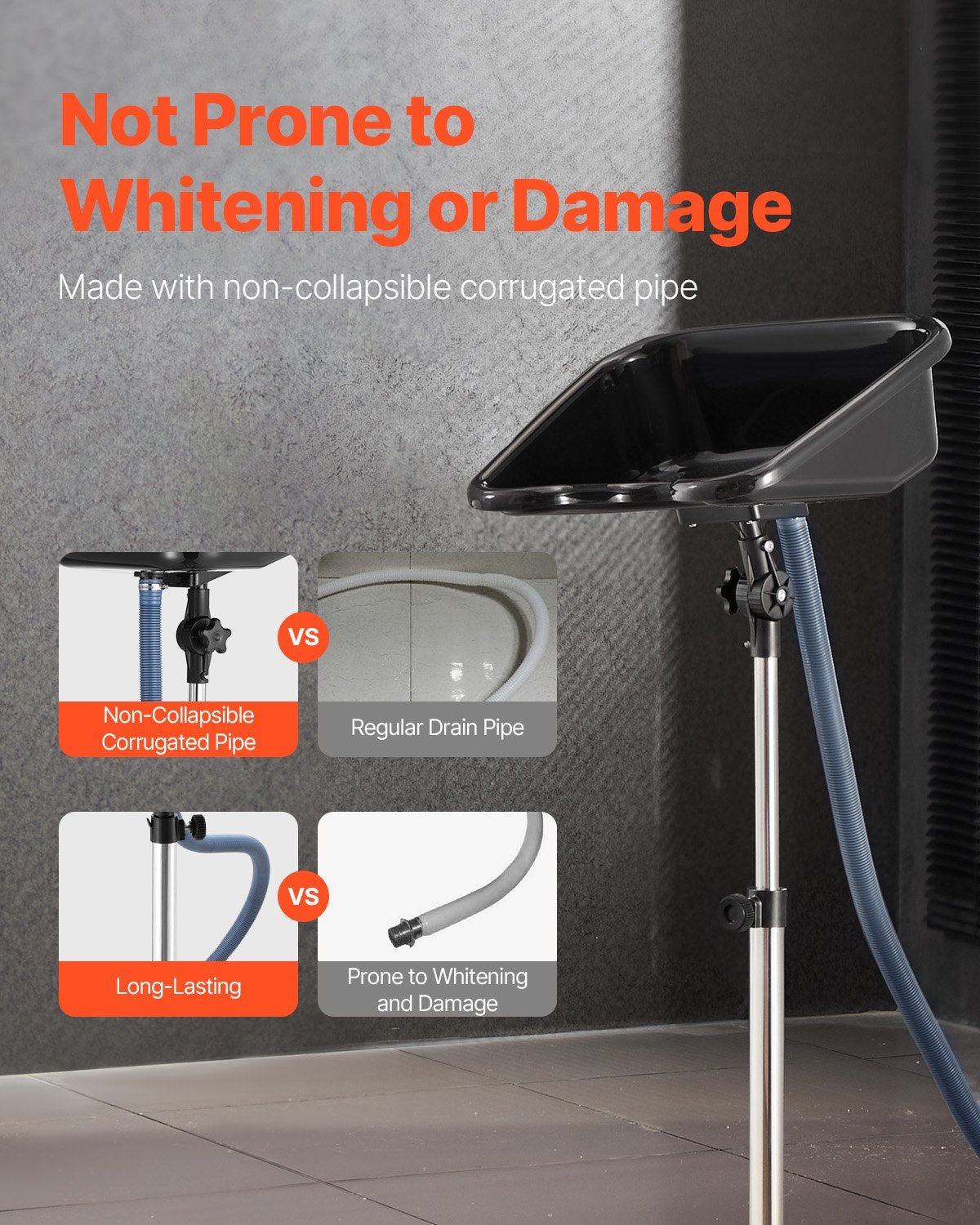 VEVOR Portable Shampoo Bowl, Shampoo Sink for Washing Hair with Adjustable Height and Angle,-$45