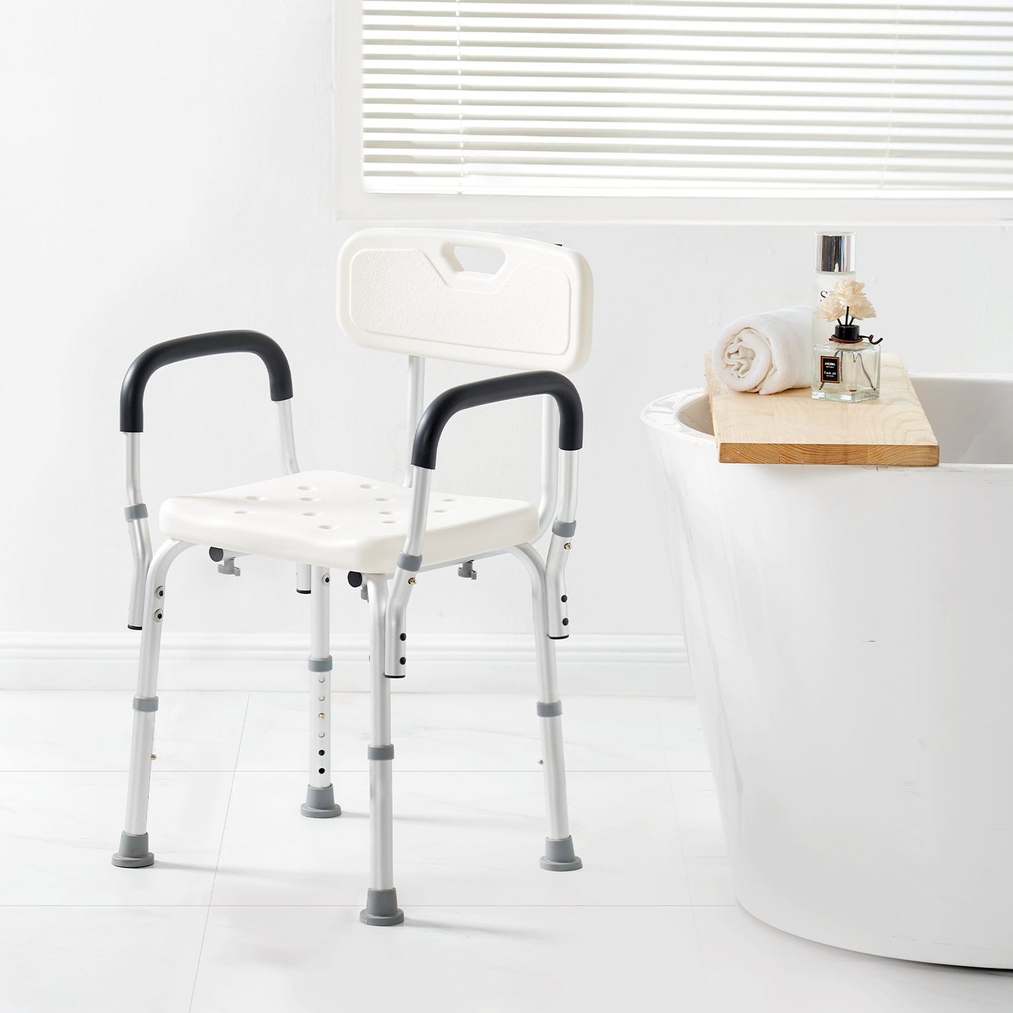 VEVOR Shower Chair, Shower Seat with Back, Adjustable Height Shower Stool, Shower Chair,-$45