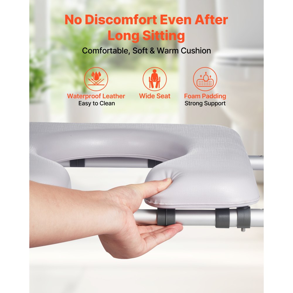 VEVOR Raised Toilet Seat with Arms, 400 lbs Load Capacity, Adjustable Height and Width,-$50