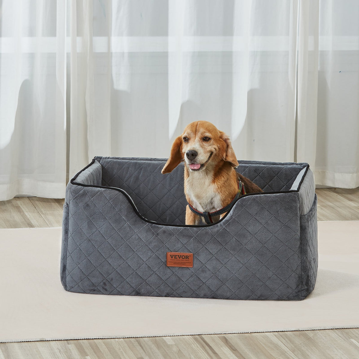 VEVOR Dog Car Seat,Dog Booster Seat for Car with A Storage Pocket,Filling or Medium & Large up to 55 lbs $45