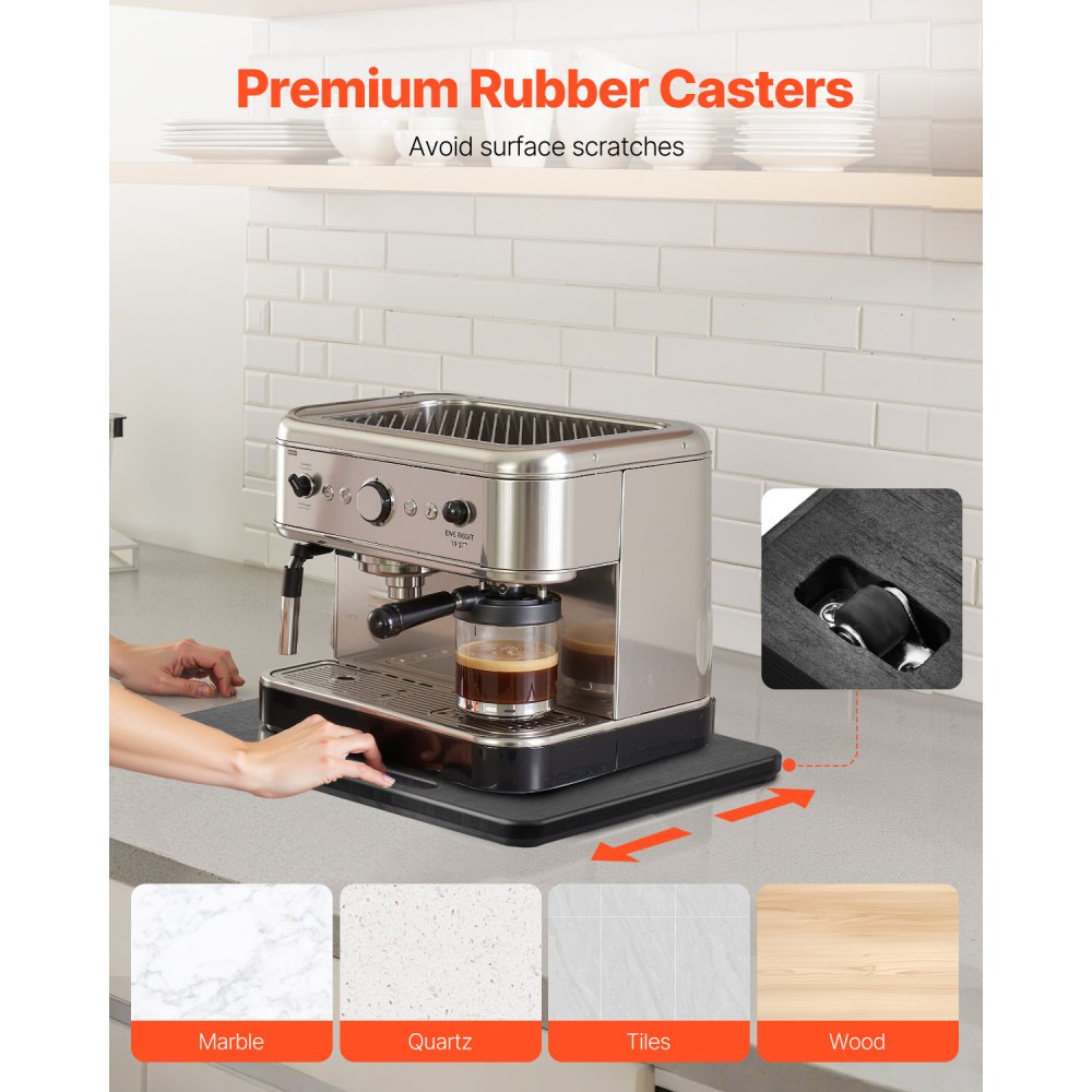 VEVOR Appliance Slider, Small 10.5 x 13-inch, Rolling Sliding Tray with Silent Rubber Wheels,-$20