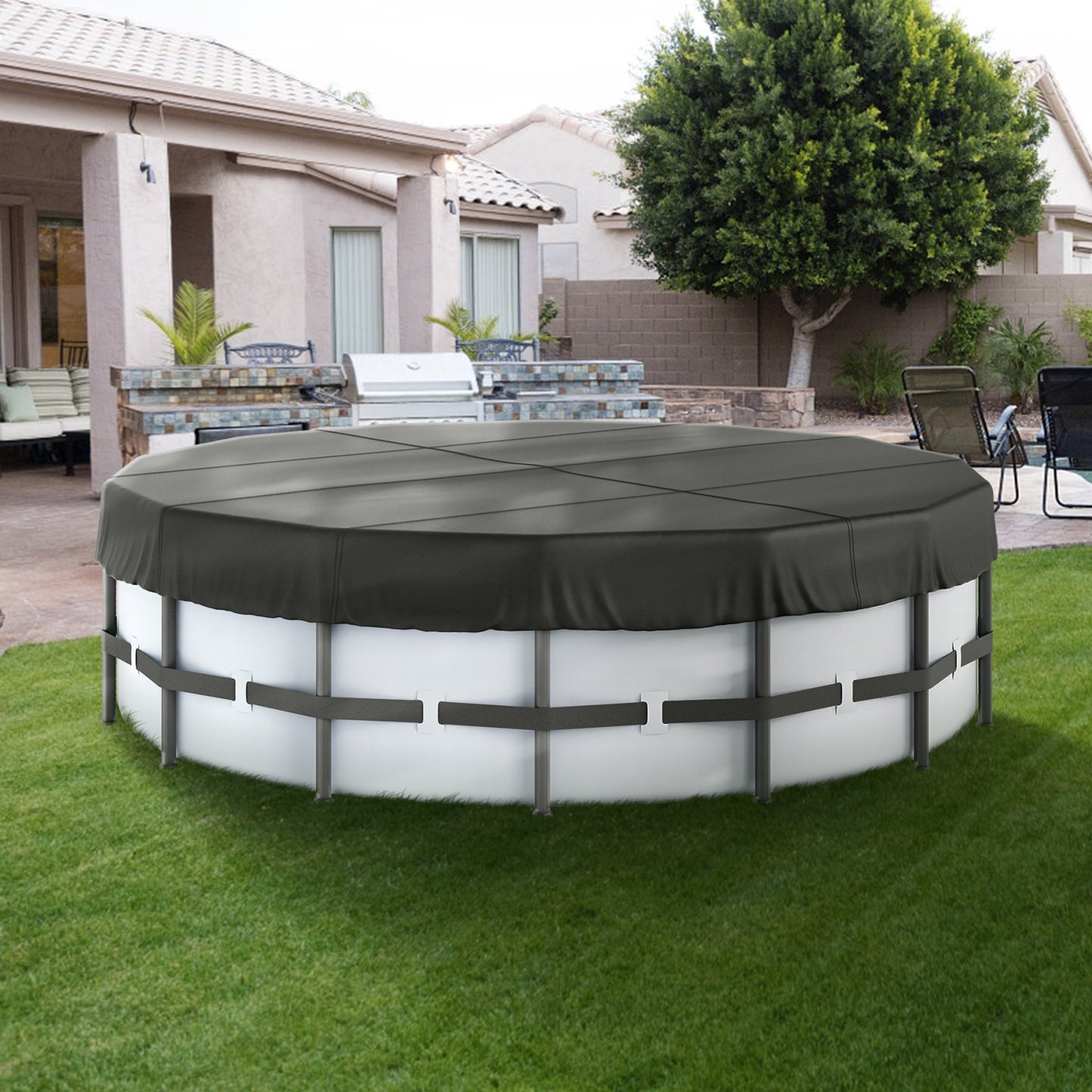 VEVOR 15 Ft Round Pool Cover, Solar Covers for Above Ground Pools, Safety Pool Cover with Drawstring Design,-$55
