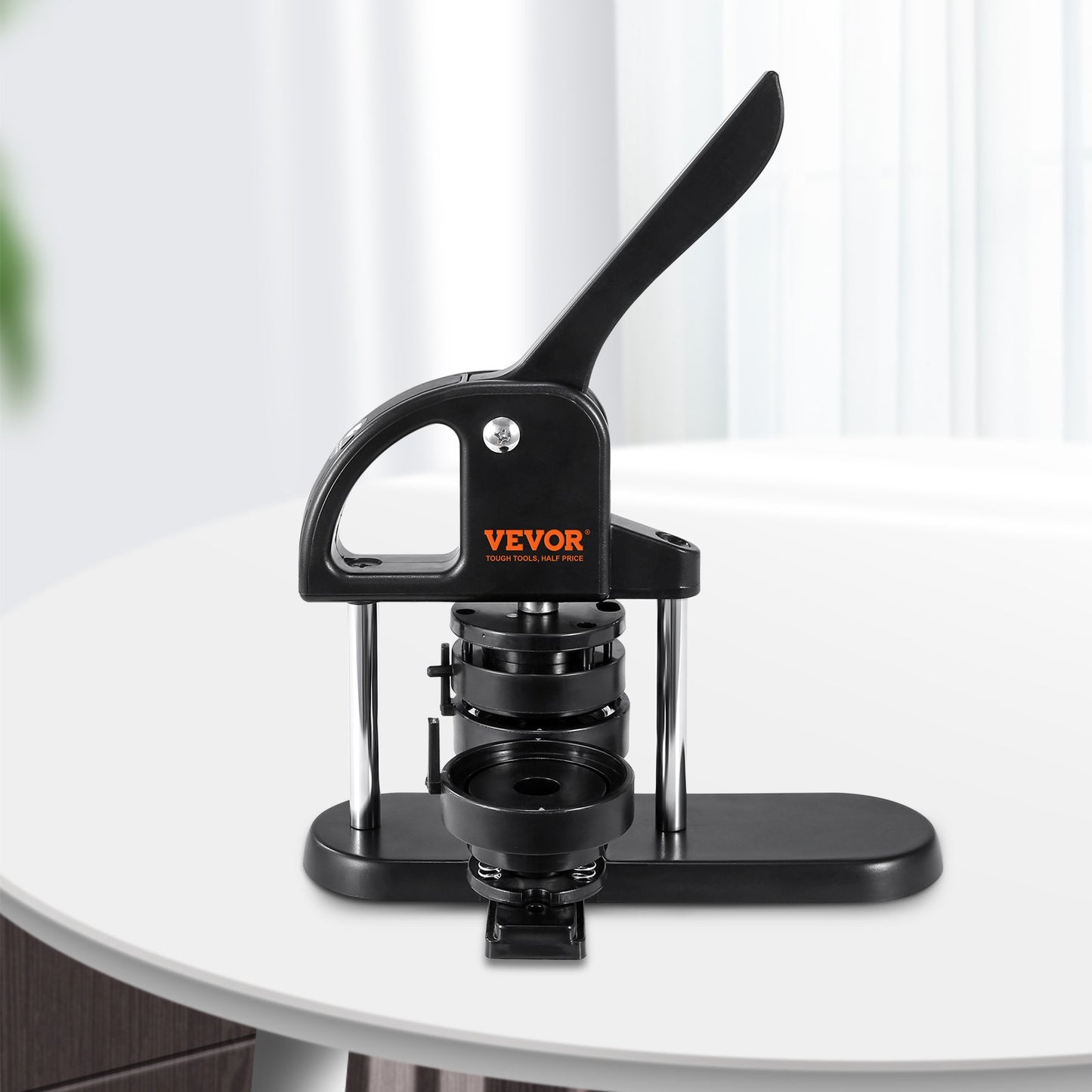 VEVOR Button Maker Machine, 1/1.25/2.28 inch,3-in-1 Pin Maker, Installation-Free Badge W/ 300pcs Button Parts