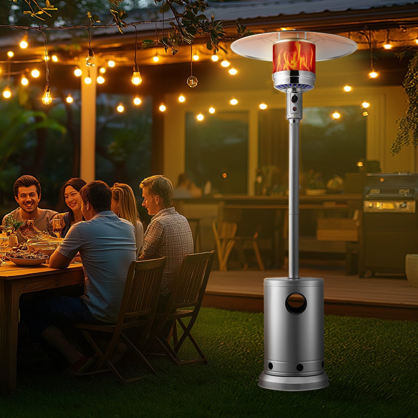 VEVOR Patio Heater for Outdoor Use, 50000BTU Propane Heater Tall Hammered With Round Table,-$130