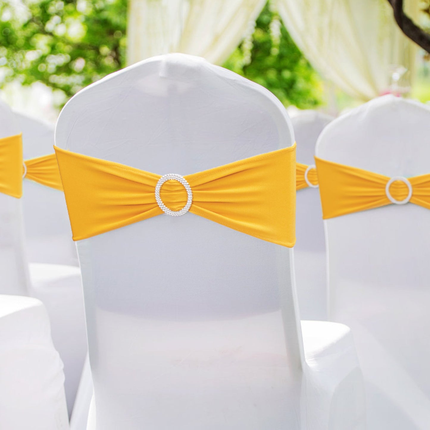 VEVOR Stretch Spandex Chair Sashes, Chair Slipcover and Stretch Chair Sash with Round Buckle,-$40