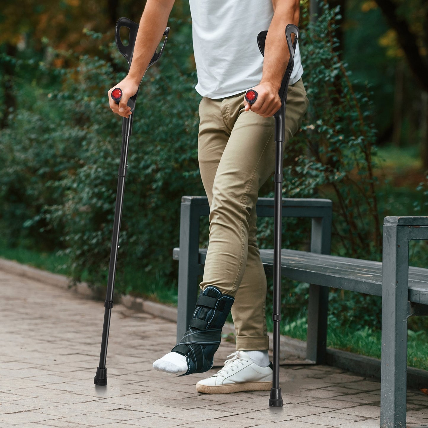 VEVOR Folding Forearm Crutches, 10-Level Height Adjustable Aluminum Walking Crutches, -$25