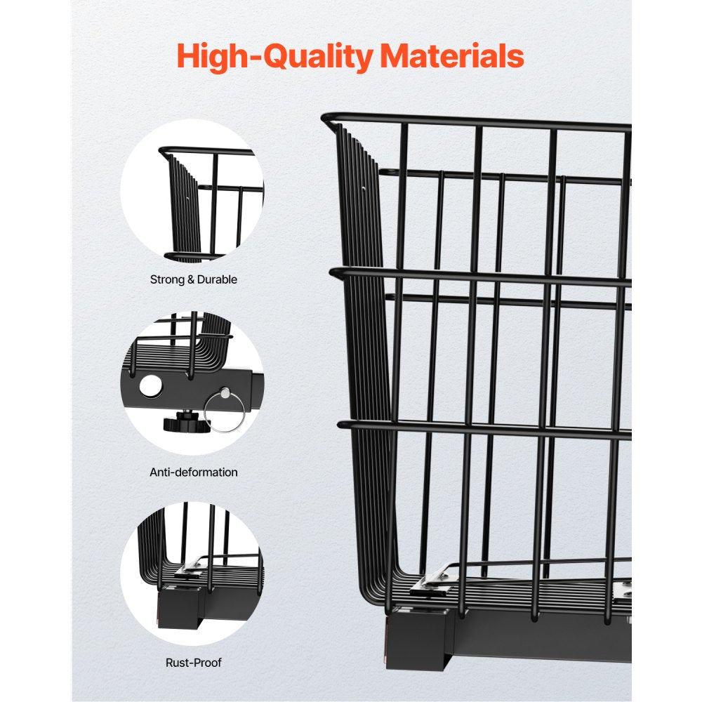 VEVOR Scooter Rear Basket, Heavy Duty Metal Wire Basket with Handle, Spacious Cargo Basket,-$30