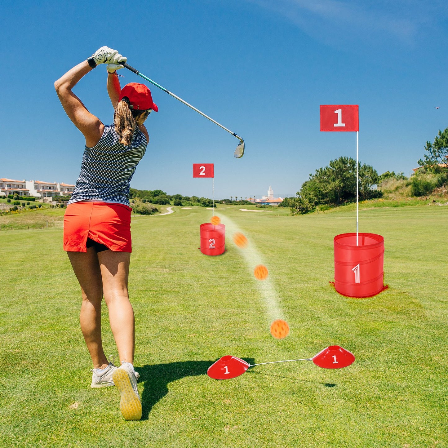 VEVOR Backyard Golf Game, 6 Hole Golf Course, Golf Game Practice Games, Golf Chipping Game,-$50