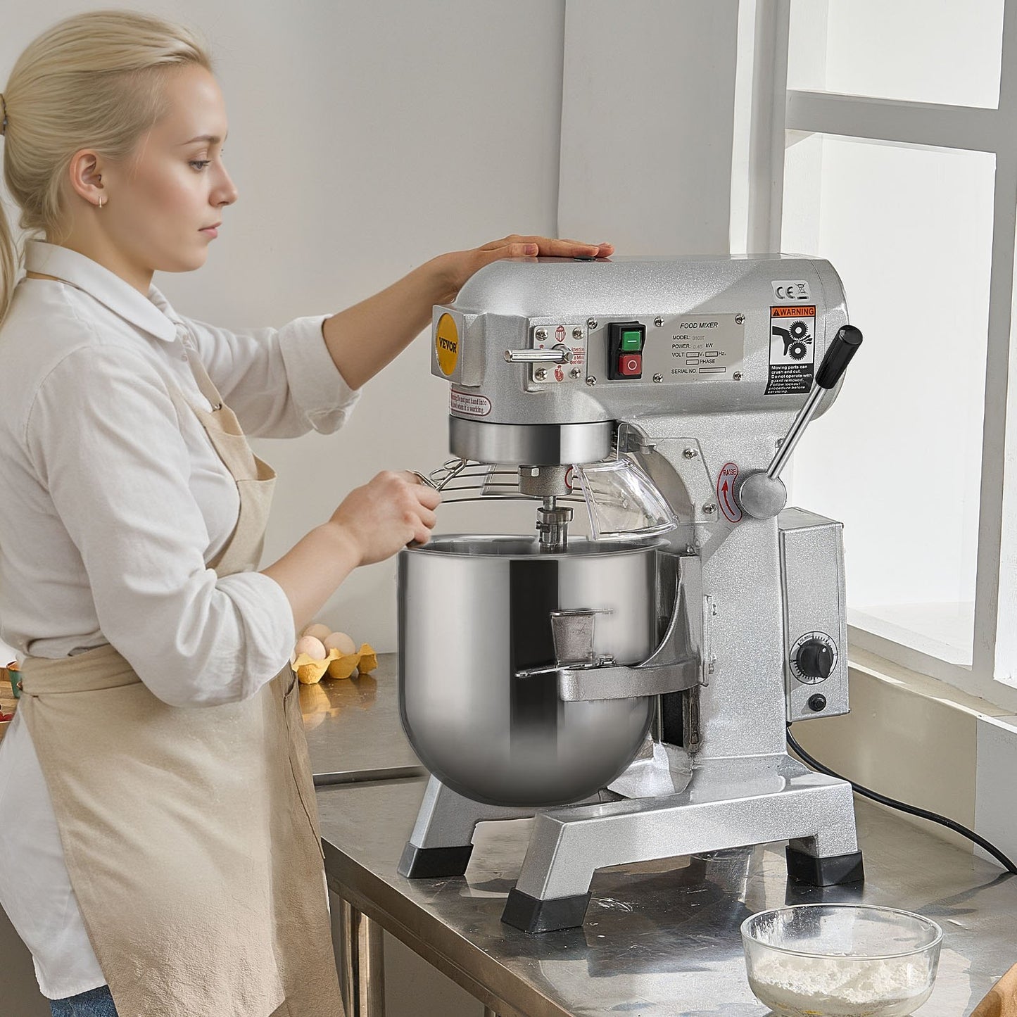 VEVOR Commercial Food Mixer, 14L Commercial Stand Mixer with 3 Adjustable Speeds, 550W,-$550