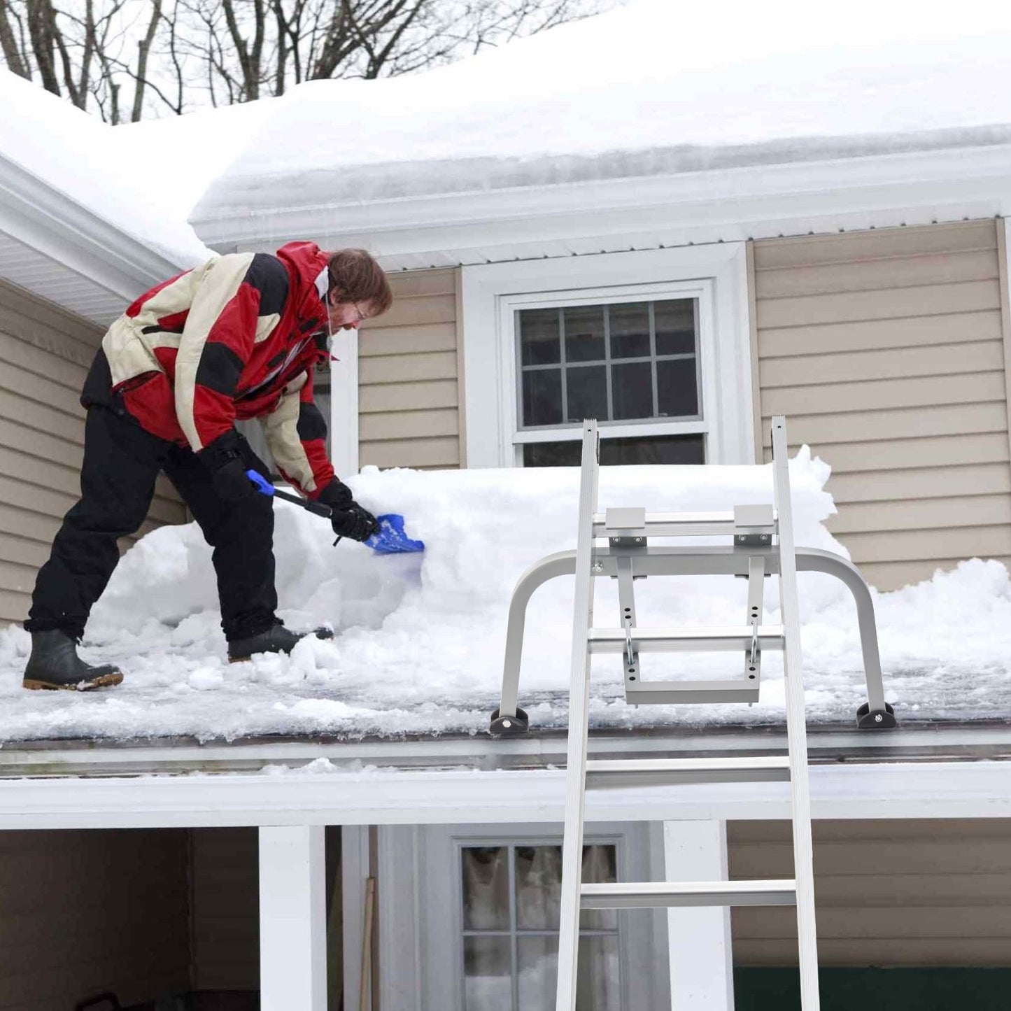 VEVOR Ladder Stabilizer, Heavy Duty Steel Ladder Roof Hook, Ladder Stabilizer with Wing Span,-$45