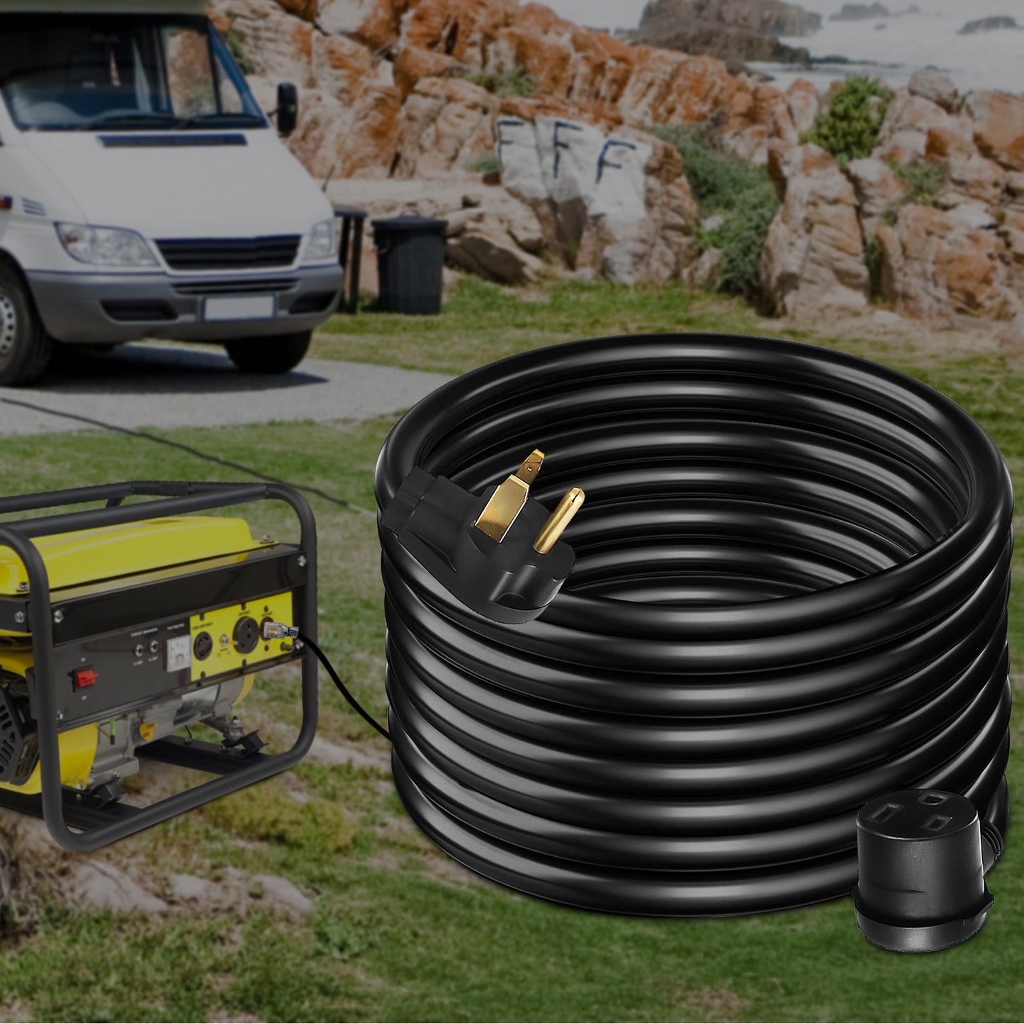 VEVOR Welder Extension Cord, 30 Amp 50 ft, NEMA 6-50P, 10/3 AWG, 250V, 7500W Heavy Duty Welder Cable