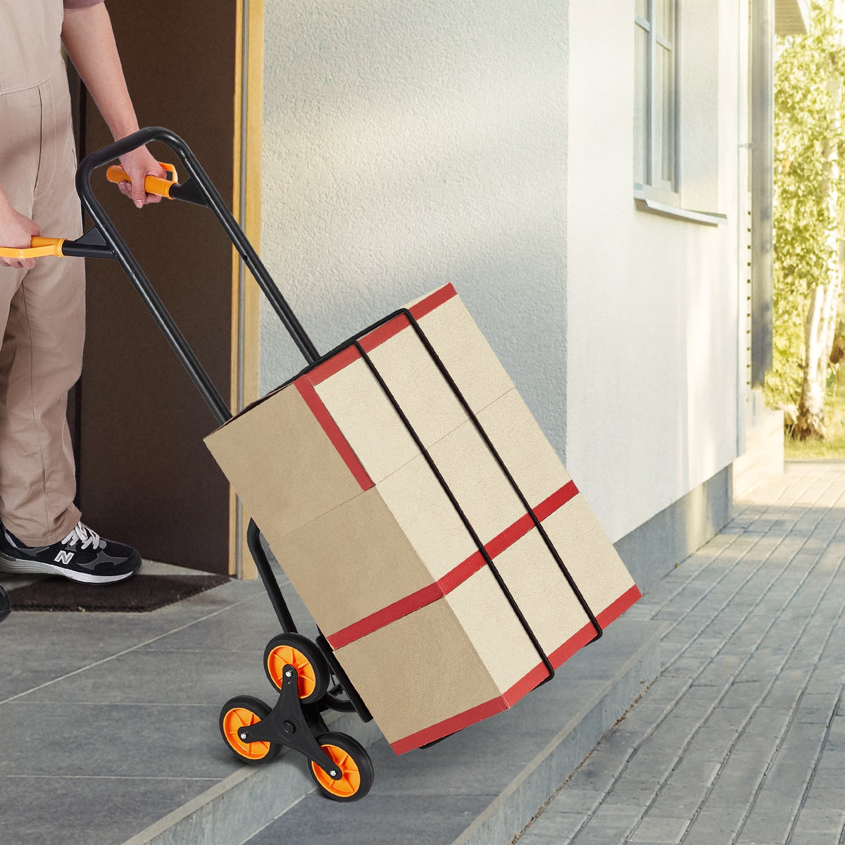 VEVOR Stair Climbing Cart, 440 lbs Capacity Stair Climber Hand Truck and Dolly, Heavy-Duty Folding,-$80