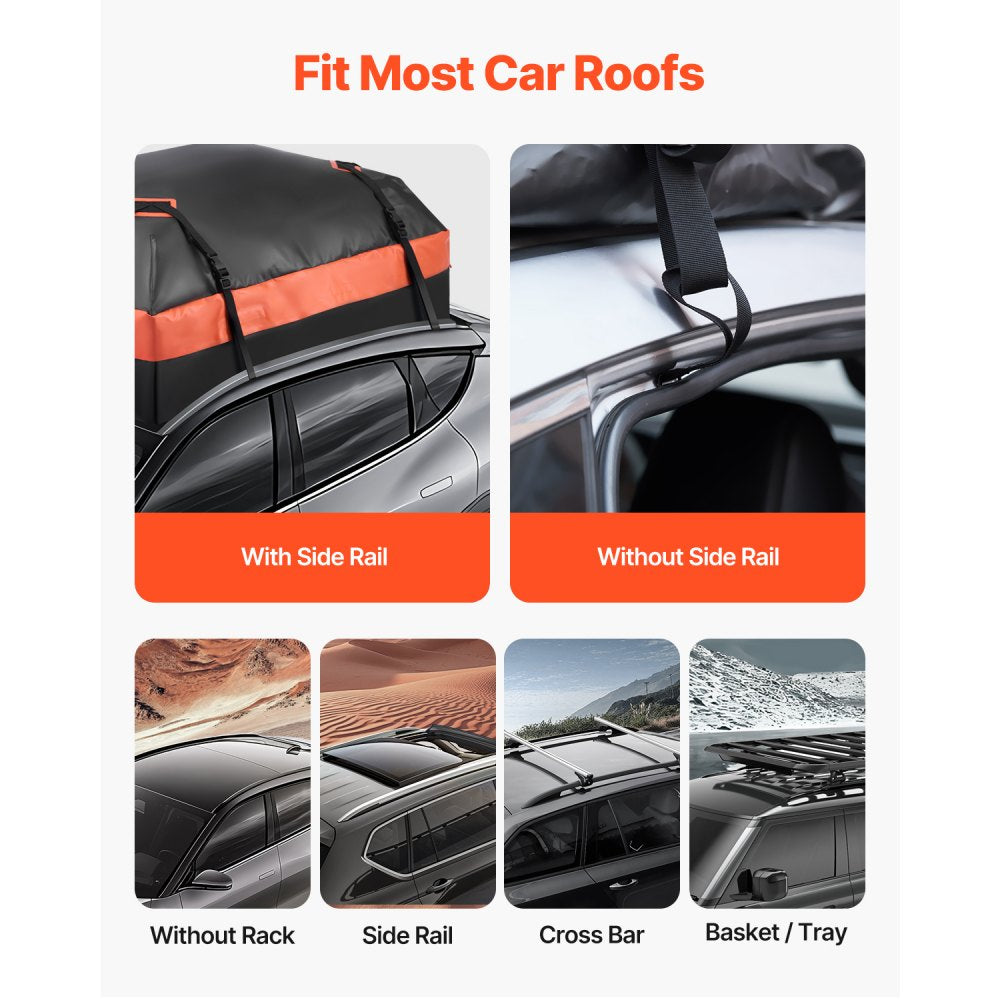 VEVOR Car Rooftop Cargo Carrier Bag, 21 Cubic Feet Car Roof Cargo, 100% Waterproof 840D PVC,-$65