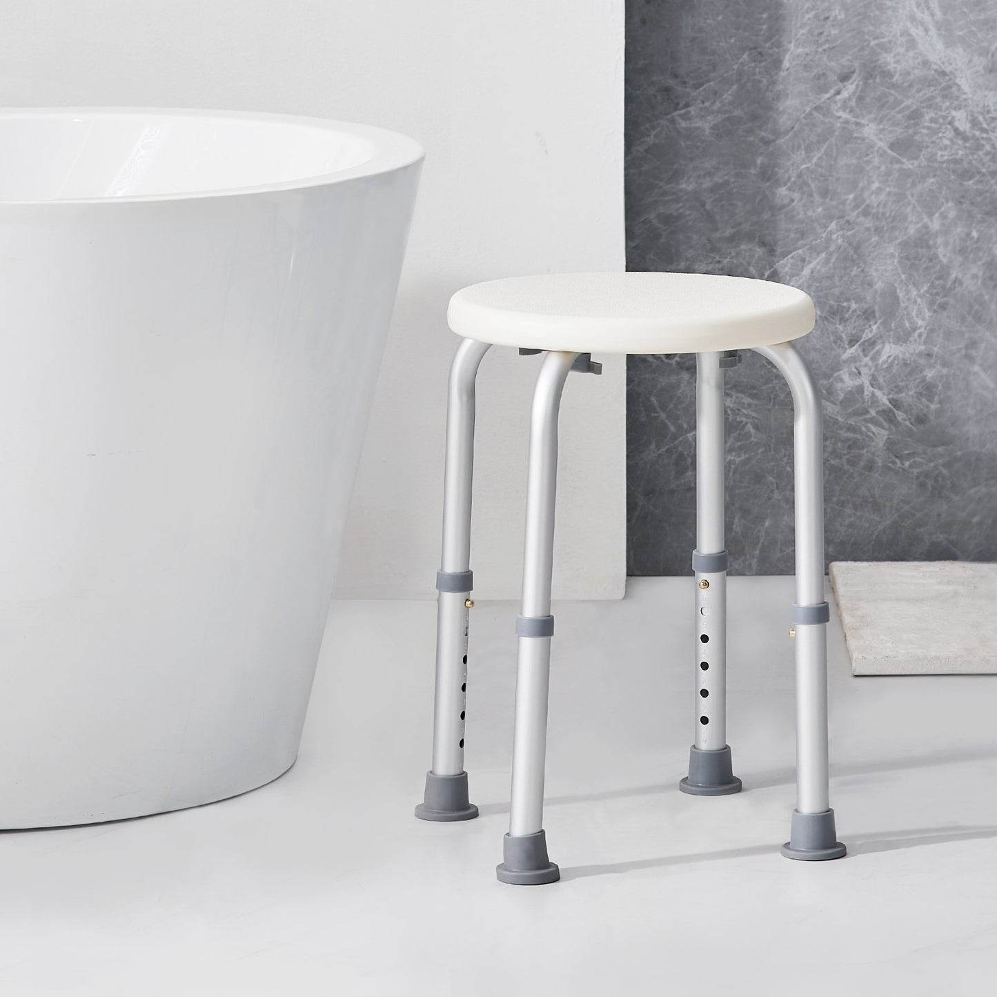 VEVOR Adjustable Height Shower Chair, Non-Slip Shower Bench Seat, 300 lbs Capacity,-$25