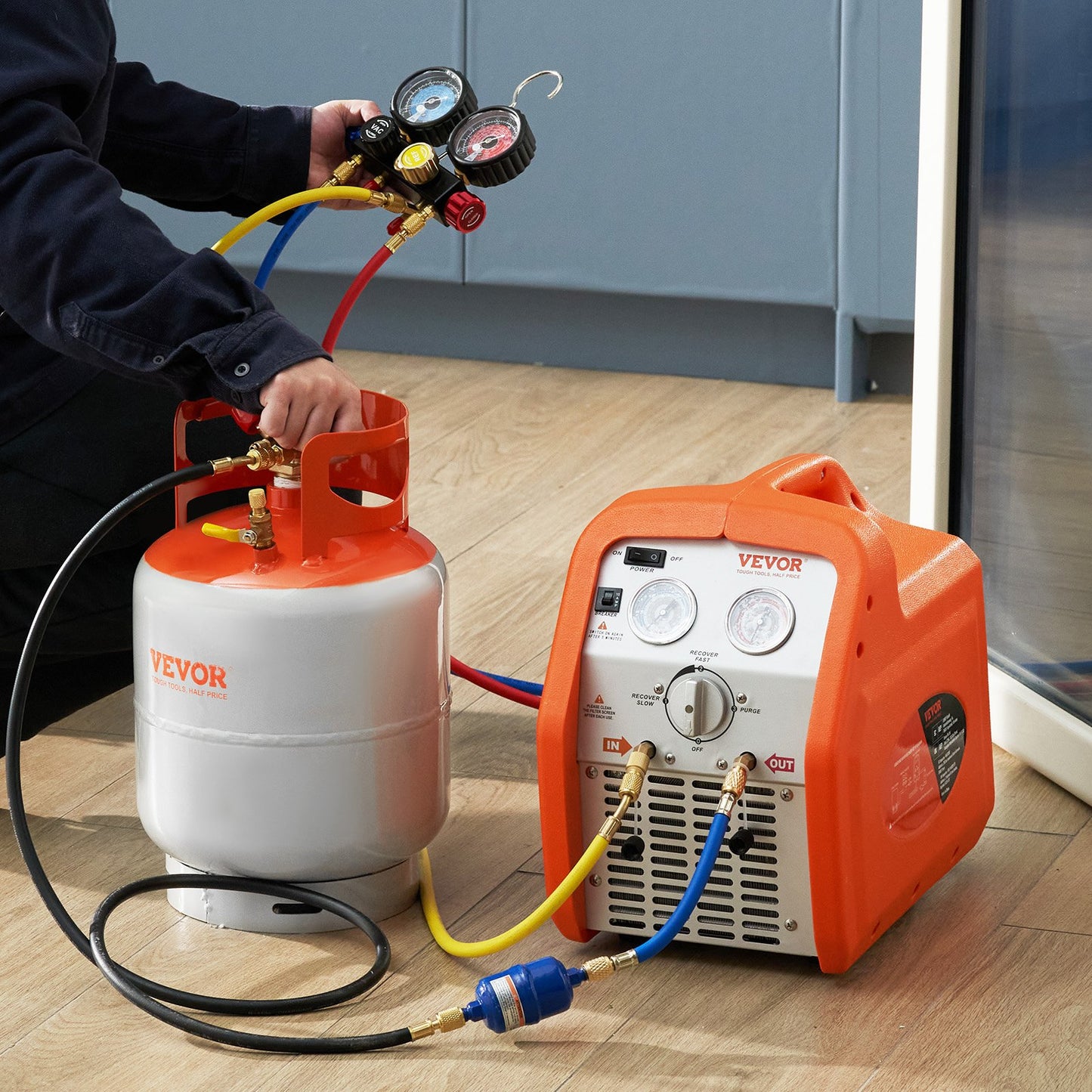 New(no box)VEVOR Refrigerant Recovery Tank, 30 LBS Capacity, 400 psi Portable Cylinder Tank with Y-Valve,-$55
