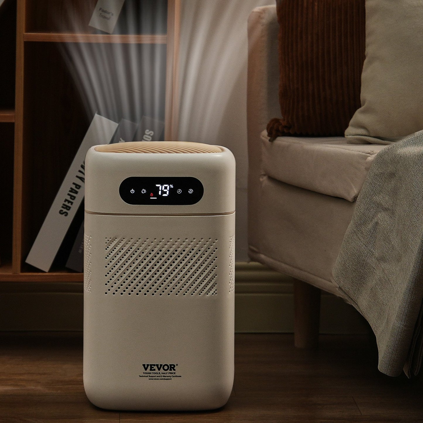 VEVOR Evaporative Humidifier for Whole House up to 215 sqft, 480 ml/h Smart Cool Moisture Humidifier,-$60