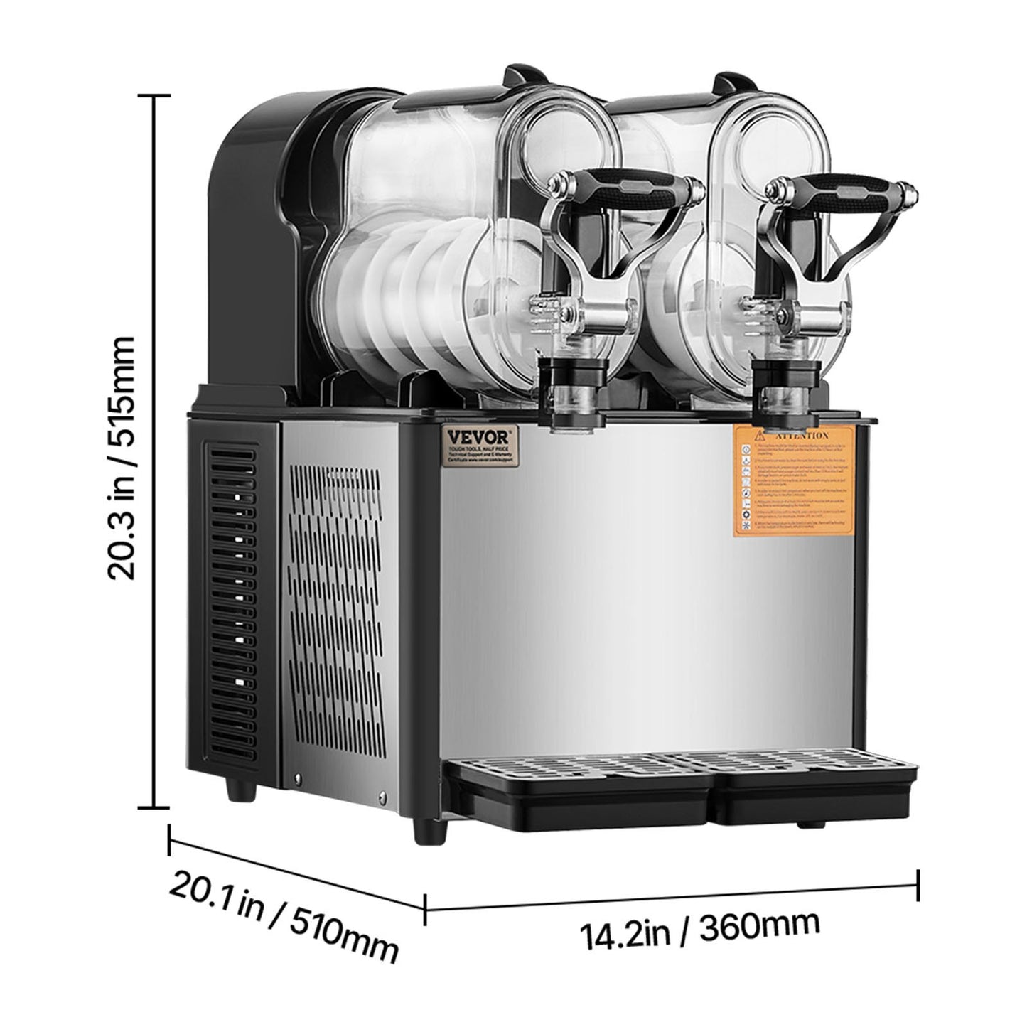 VEVOR Commercial Slushy Machine, 3Lx2 Double Tank Frozen Drink Machine, 24 Cups,-$600
