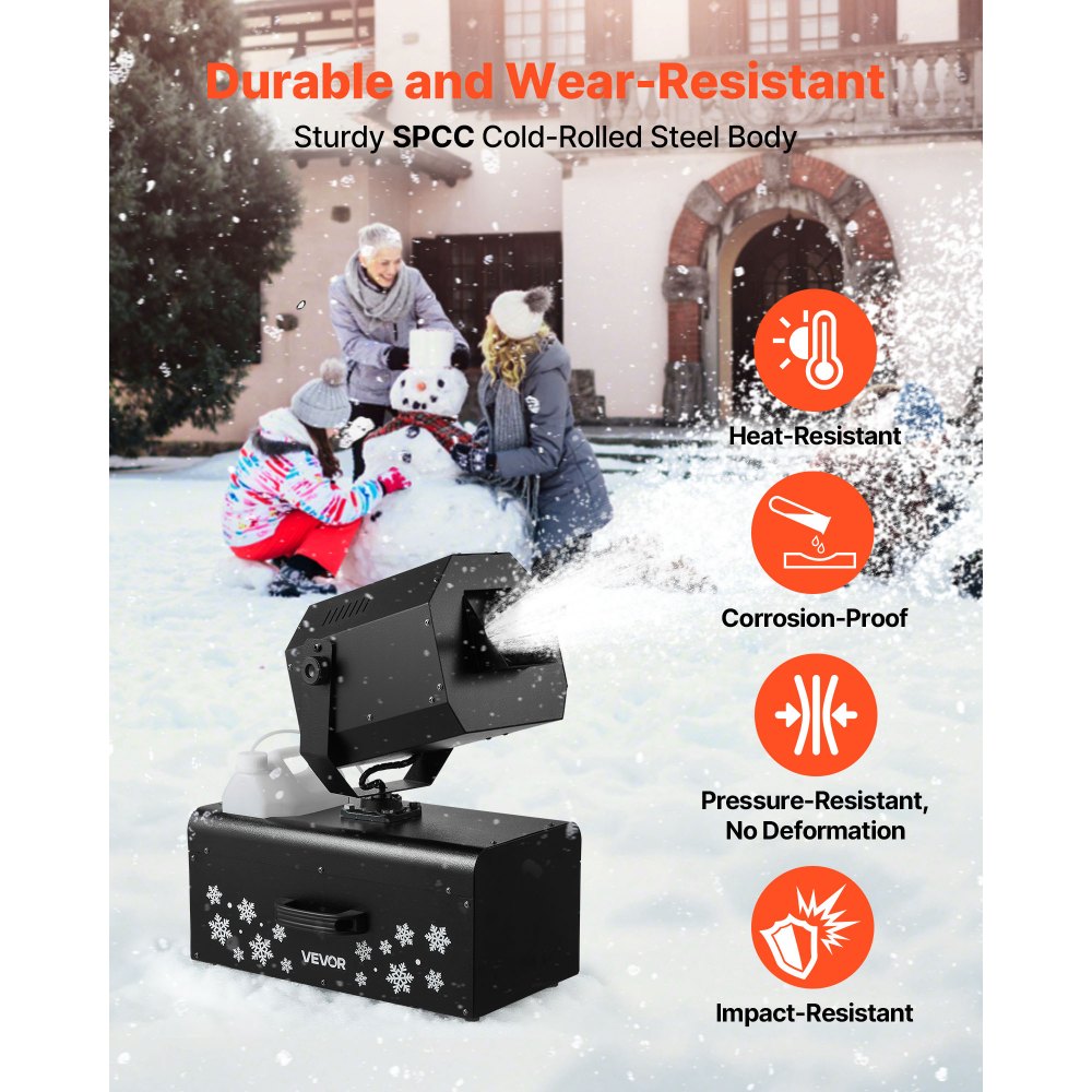 VEVOR Snow Machine, 2000W 90°Shaking Head Snow Maker by Wireless/Wired Remote Control,-$135