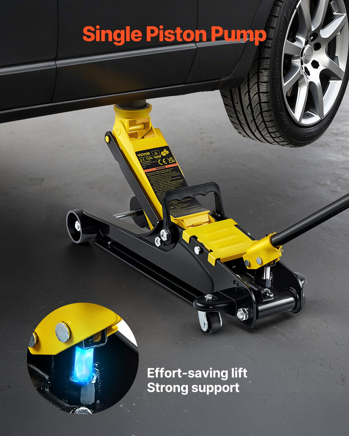 VEVOR Floor Jack, 2.5 Ton Low Profile Floor Jack, Heavy-duty Steel Racing Floor Jack With Single,-$80