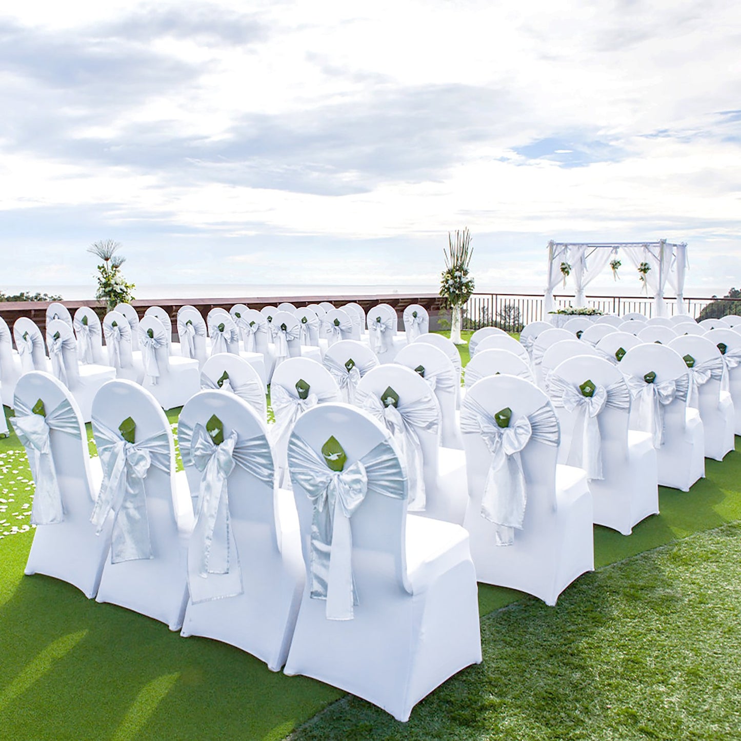 VEVOR Stretch Spandex Folding Chair Covers, Universal Fitted Chair Cover, Removable(30PCS White)-$45