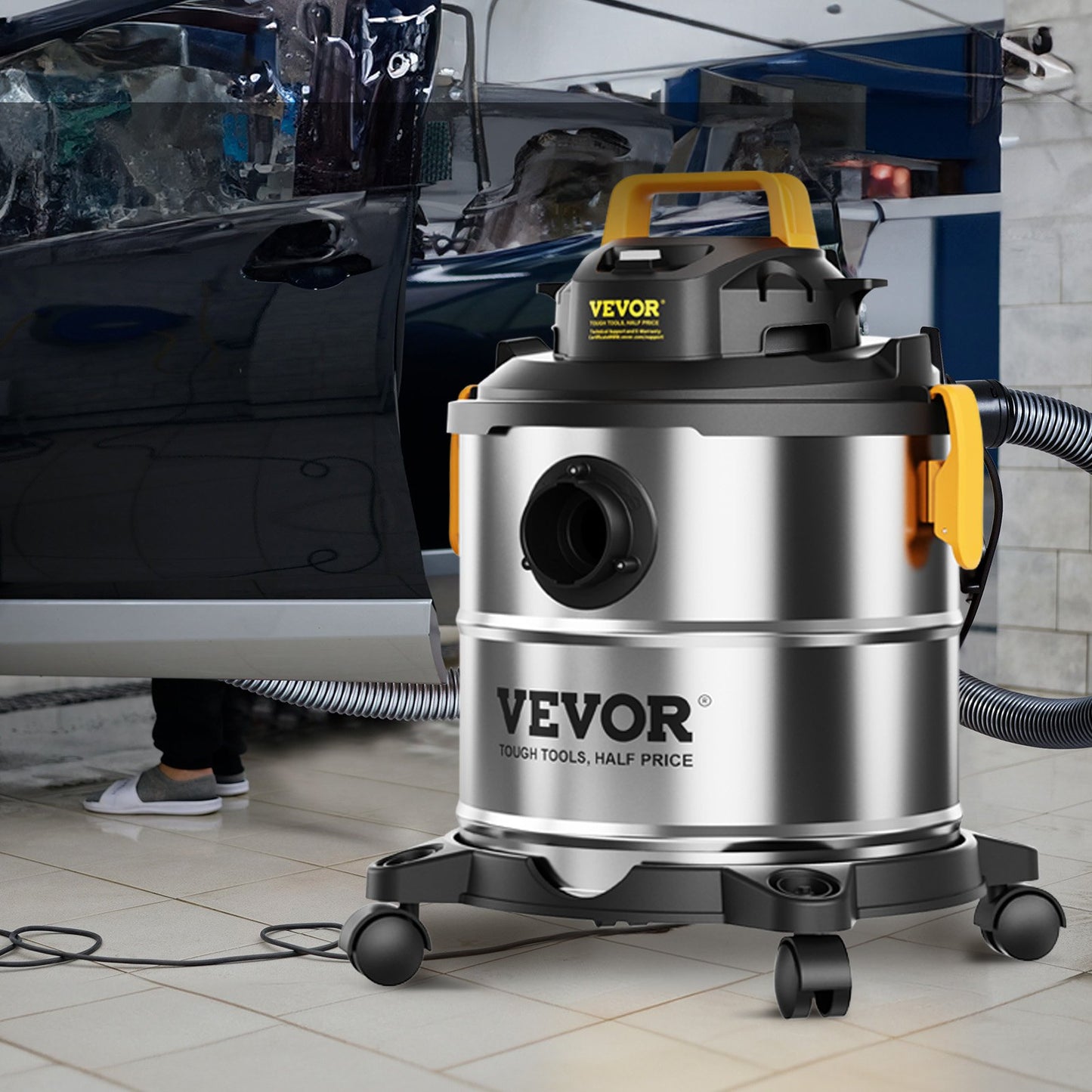 Open Box VEVOR Stainless Steel Wet Dry Shop Vacuum, 5.5 Gallon 6 Peak HP Wet/Dry Vac,-$55