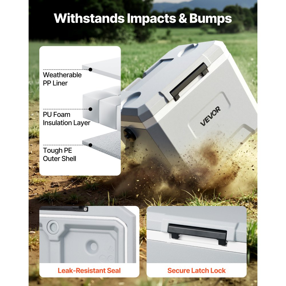 VEVOR Hard Cooler, 17QT Portable Cooler, Leak-Resistant Coolbox Keeps Contents Cool for 48 Hours,-$35