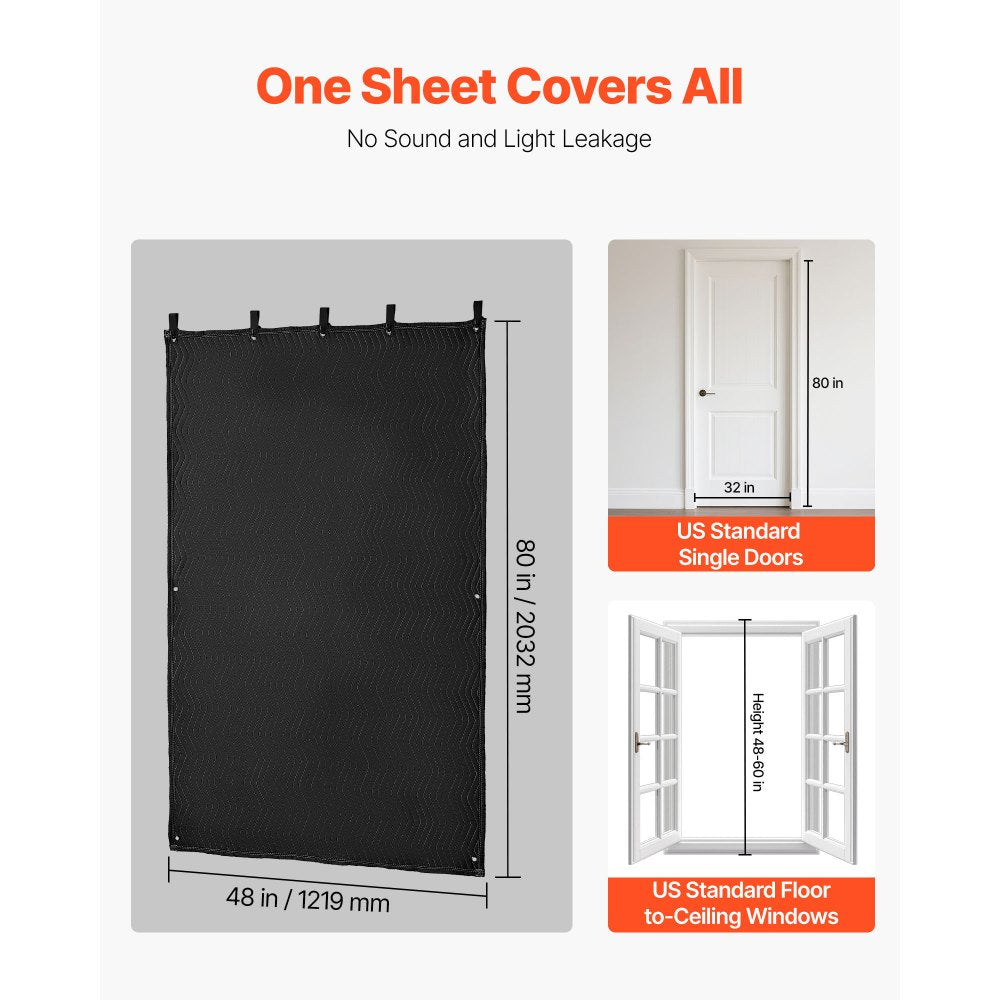 VEVOR Sound Dampening Blankets, Soundproof Curtains with 80 x 48 in, Soundproof Blanket,-$20