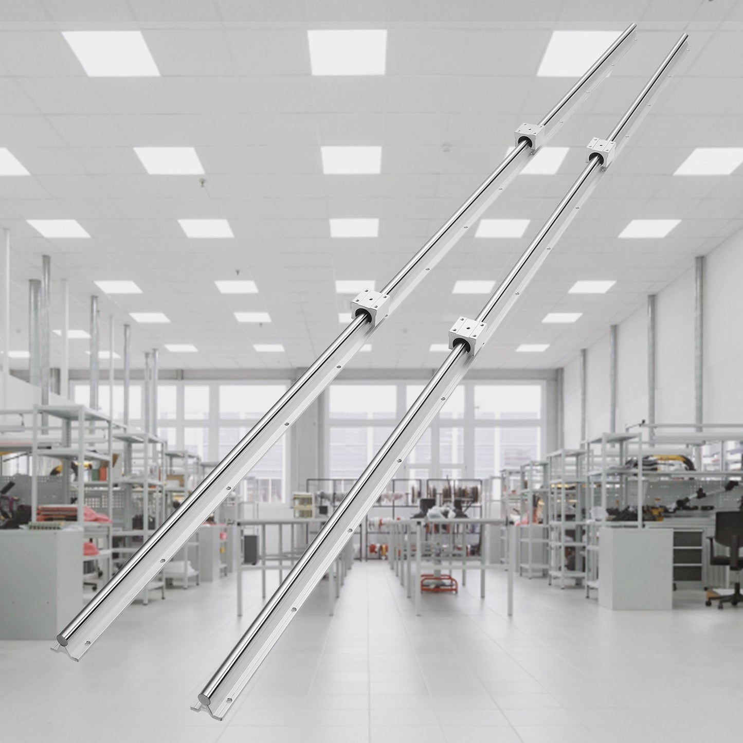 VEVOR Linear Guide Rail Set, SBR20 2200mm, 2 PCS 86.6 in/2200 mm SBR20 Guide Rails and 4 PCS,-$110