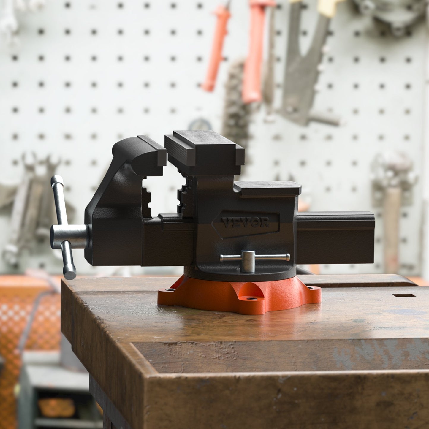 VEVOR Bench Vise, 6.5" Jaw Width 6.5" Forward &9.3" Reverse Opening, 360° Swivel Base,-$70