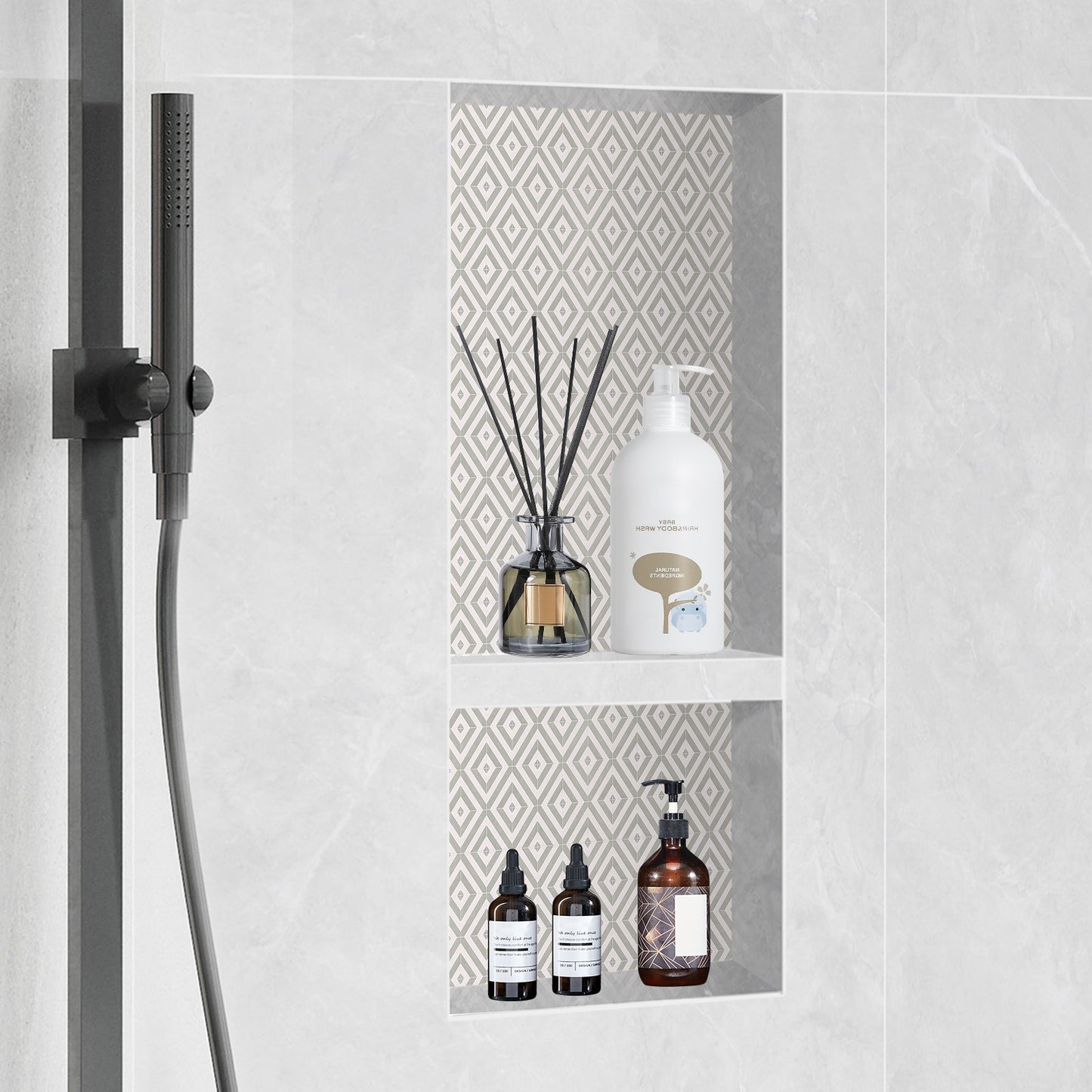 VEVOR Shower Niche Ready for Tile 16" x 32", Double Shelf Organizer, Square Corners Wall-inserted Niche,-$50