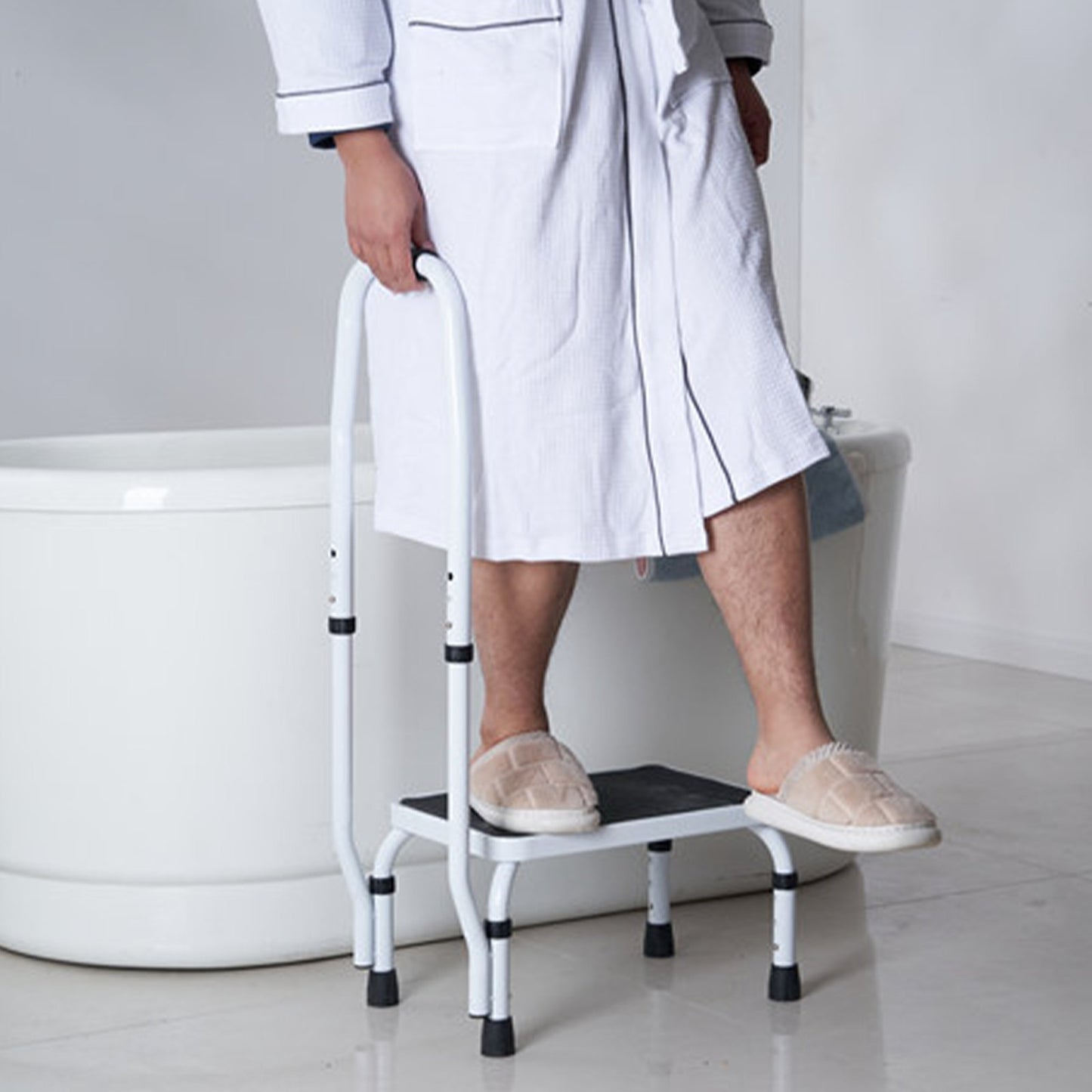 VEVOR Step Stool 1-Step 330lbs Capacity, 3 Adjustable Height with Handle Steel Step Ladder,-$45